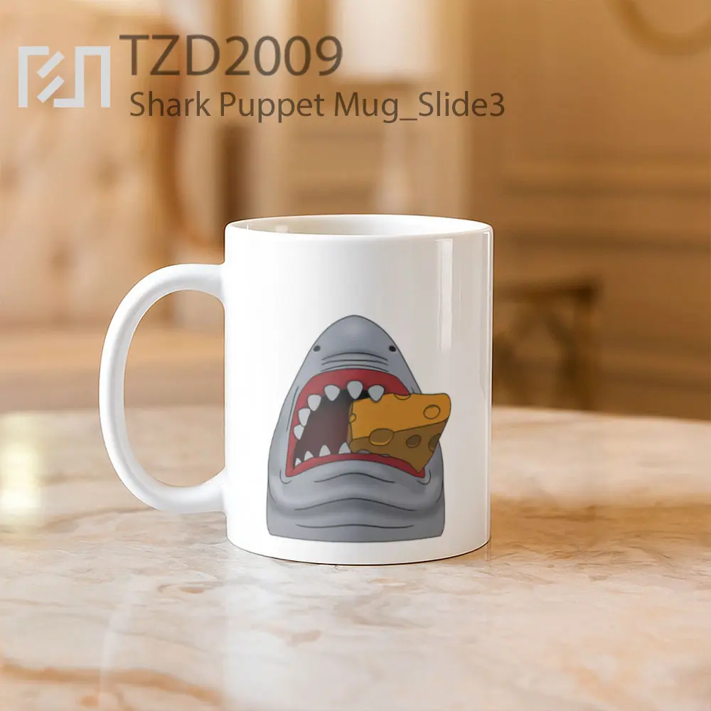 Shark Puppet Mug - All-side / Desain