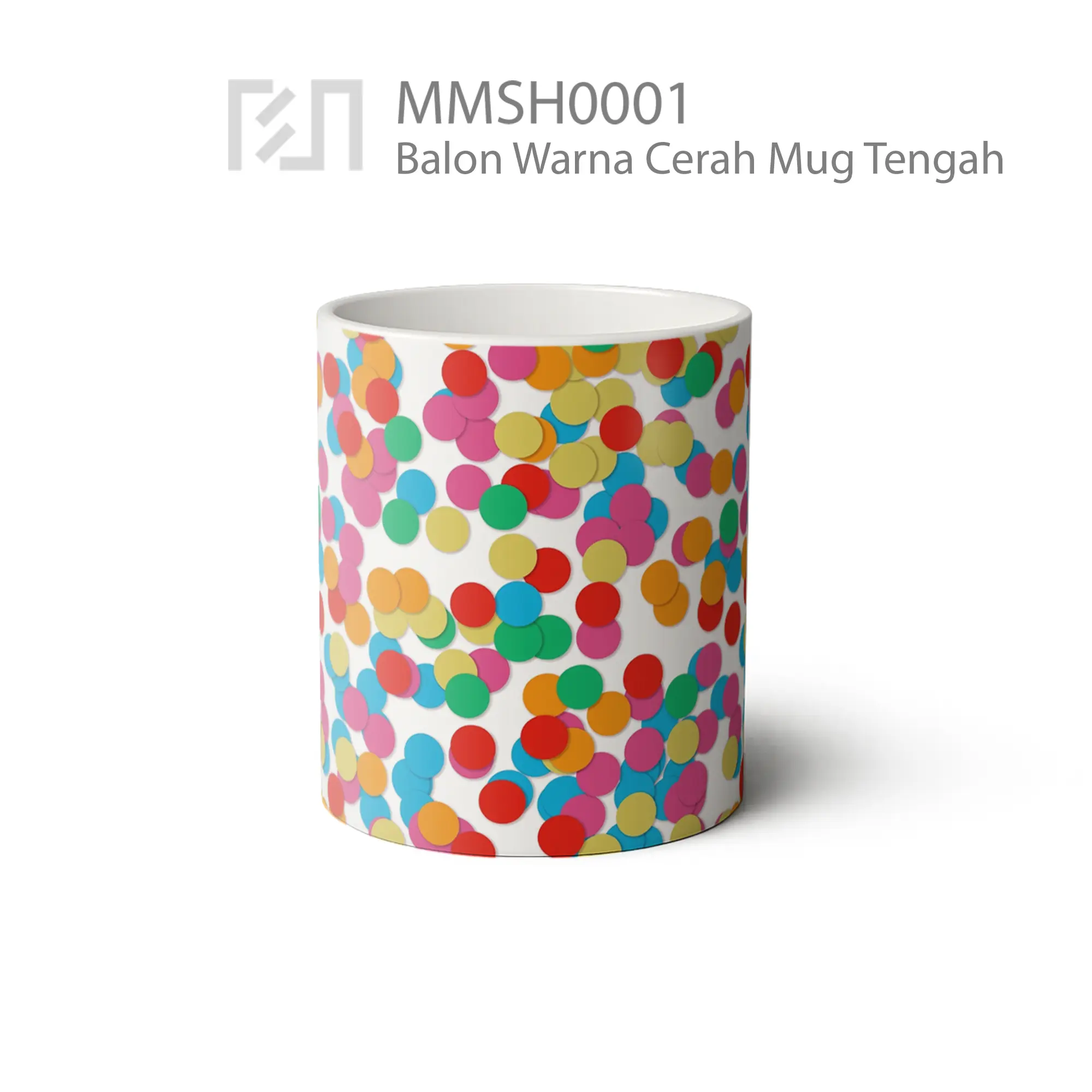 MMSH0001 Balon Warna Cerah Mug - Tampak Tengah