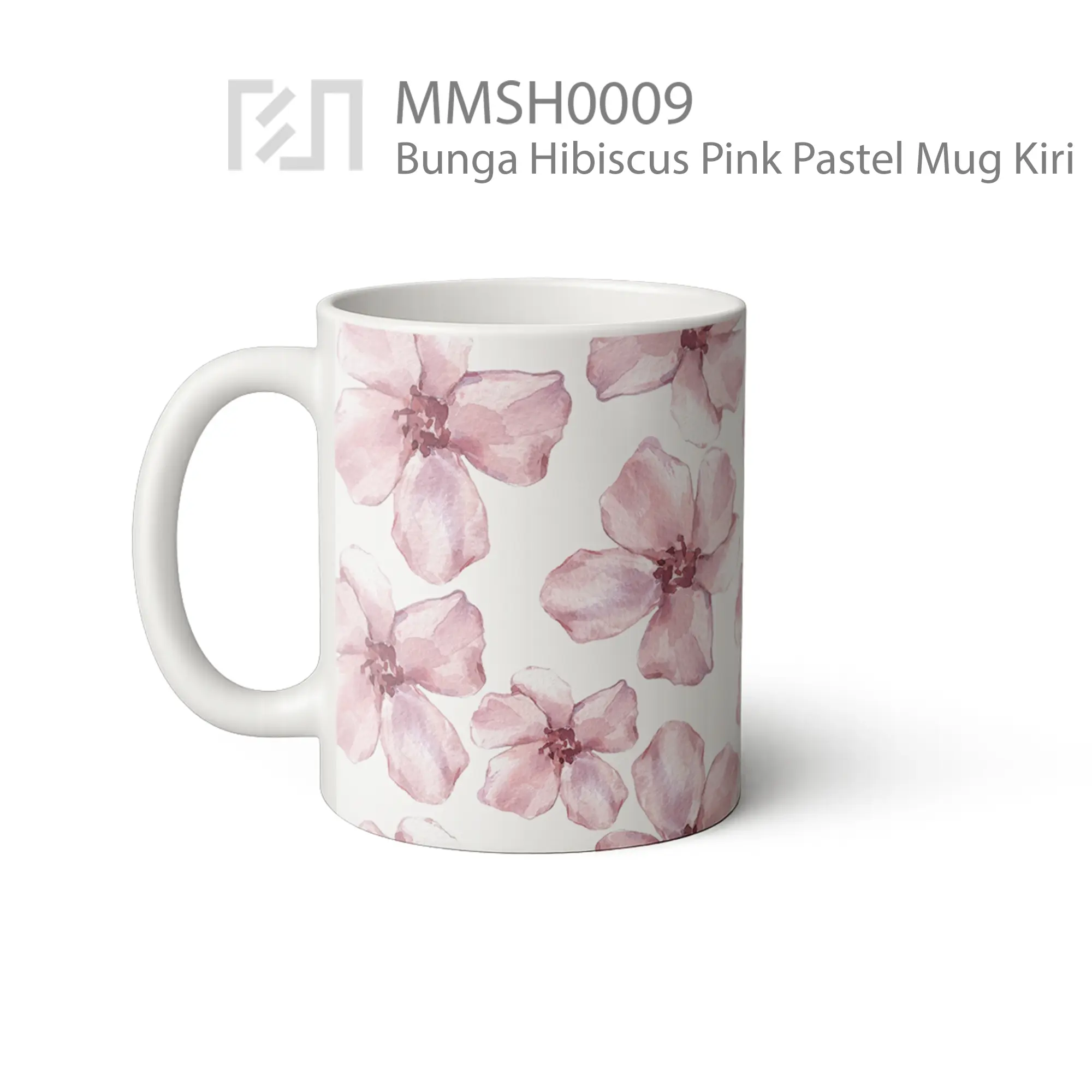 MMSH0009 Bunga Hibiscus Pink Pastel Mug