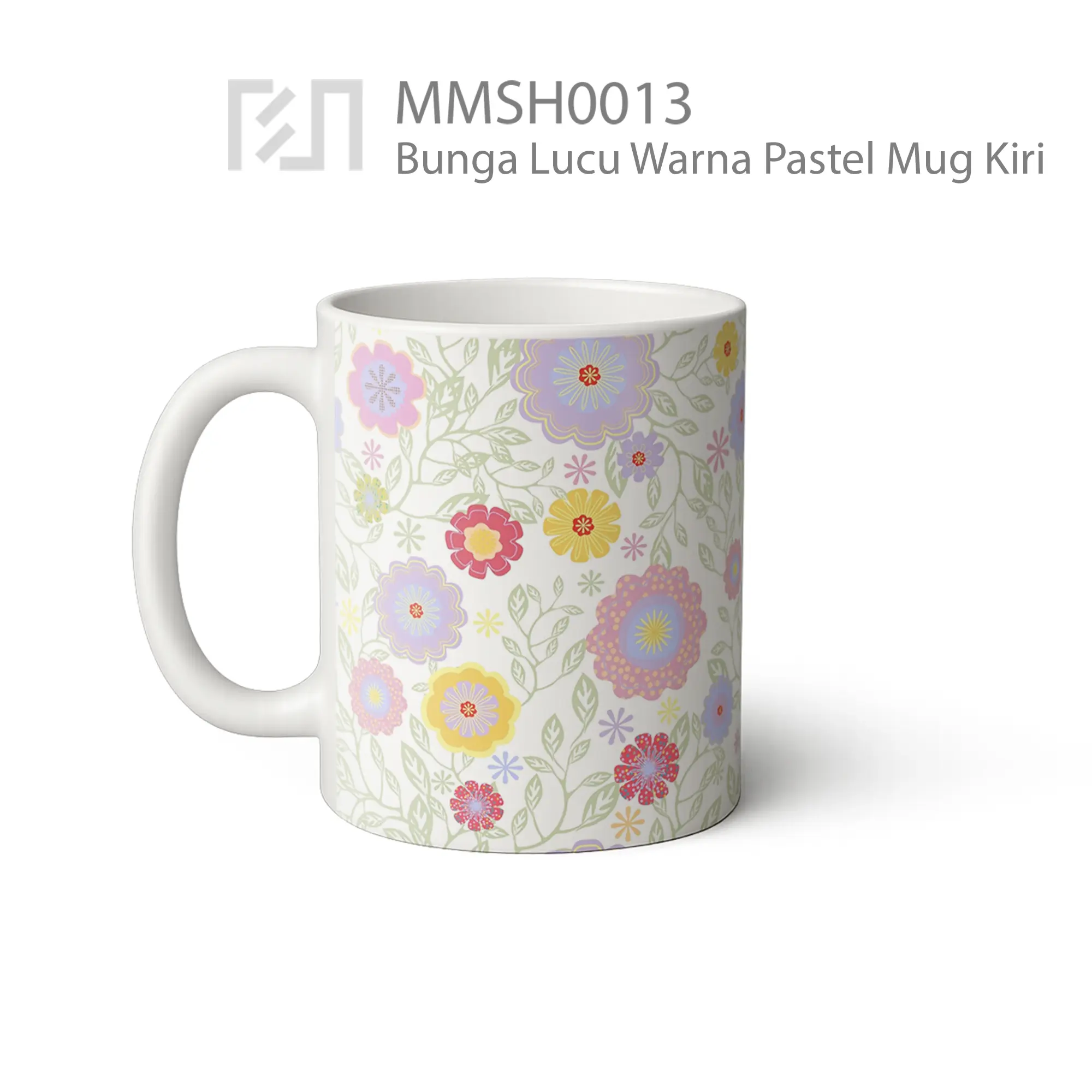 MMSH0013 Bunga Lucu Warna Pastel Mug