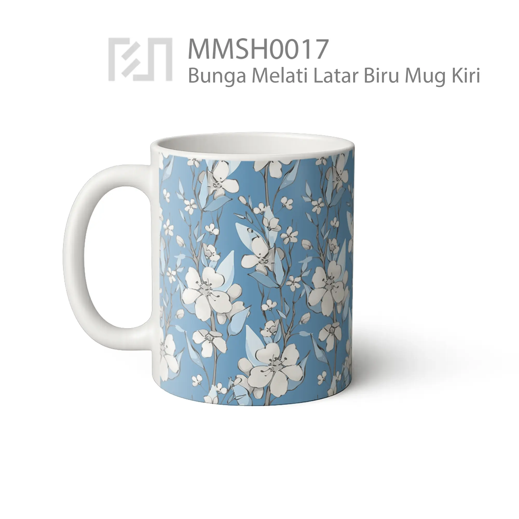 MMSH0017 Bunga Melati Latar Biru Mug