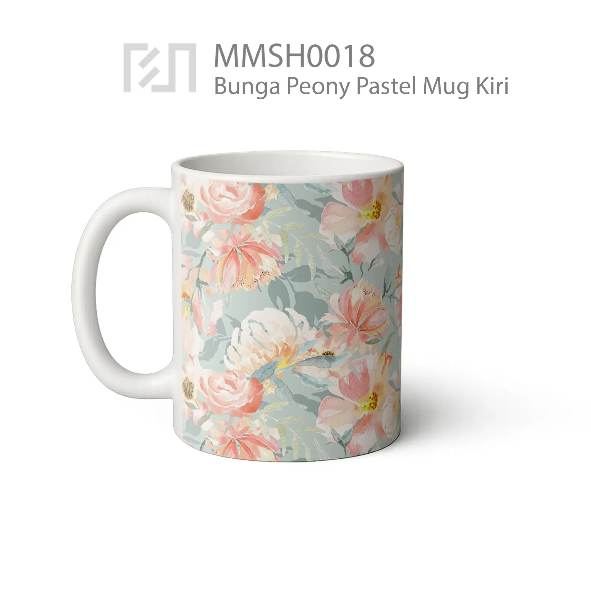 MMSH0018 Bunga Peony Pastel Mug