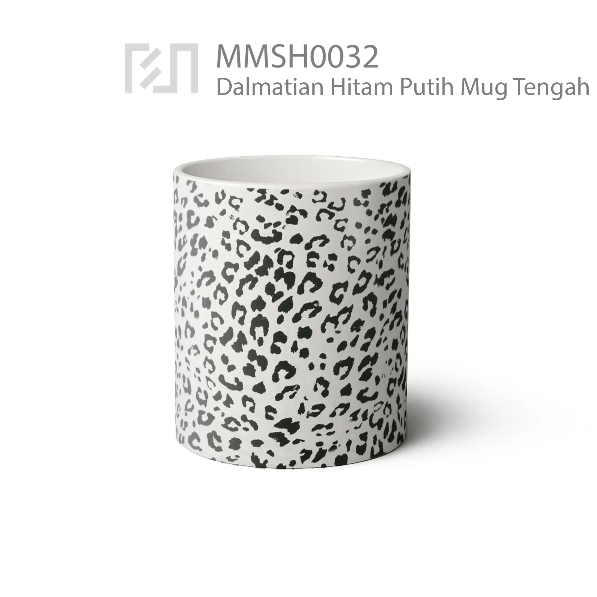 MMSH0032 Dalmatian Hitam Putih Mug - Tampak Tengah