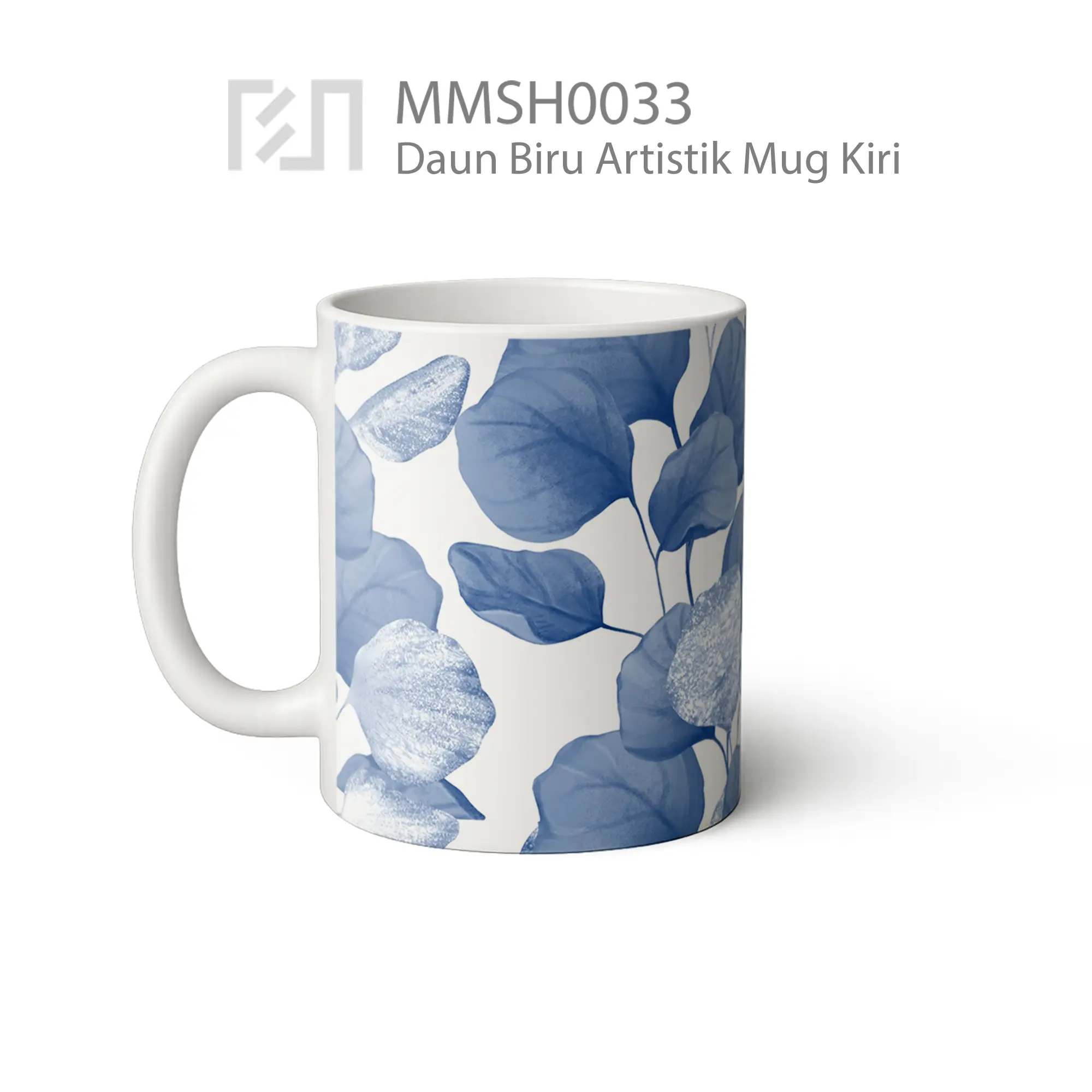MMSH0033 Daun Biru Artistik Mug
