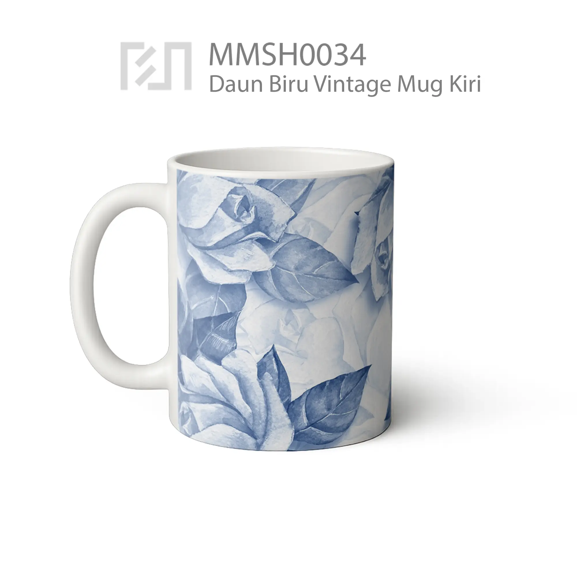 MMSH0034 Daun Biru Vintage Mug