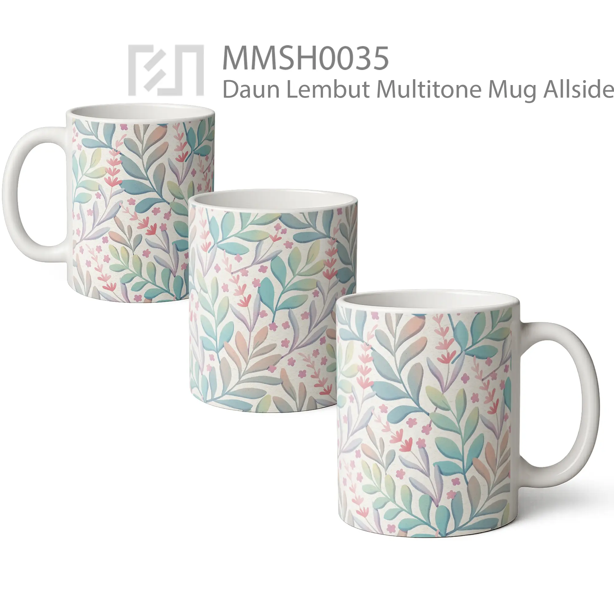 MMSH0035 Daun Lembut Multitone Mug - All-side / Desain