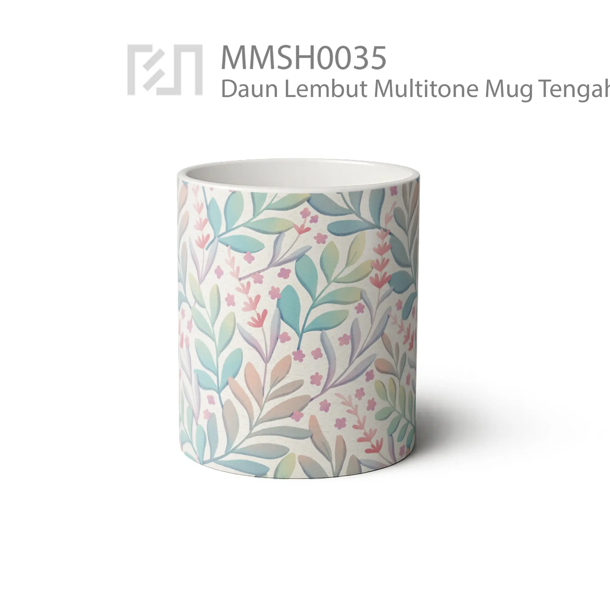 MMSH0035 Daun Lembut Multitone Mug - Tampak Tengah