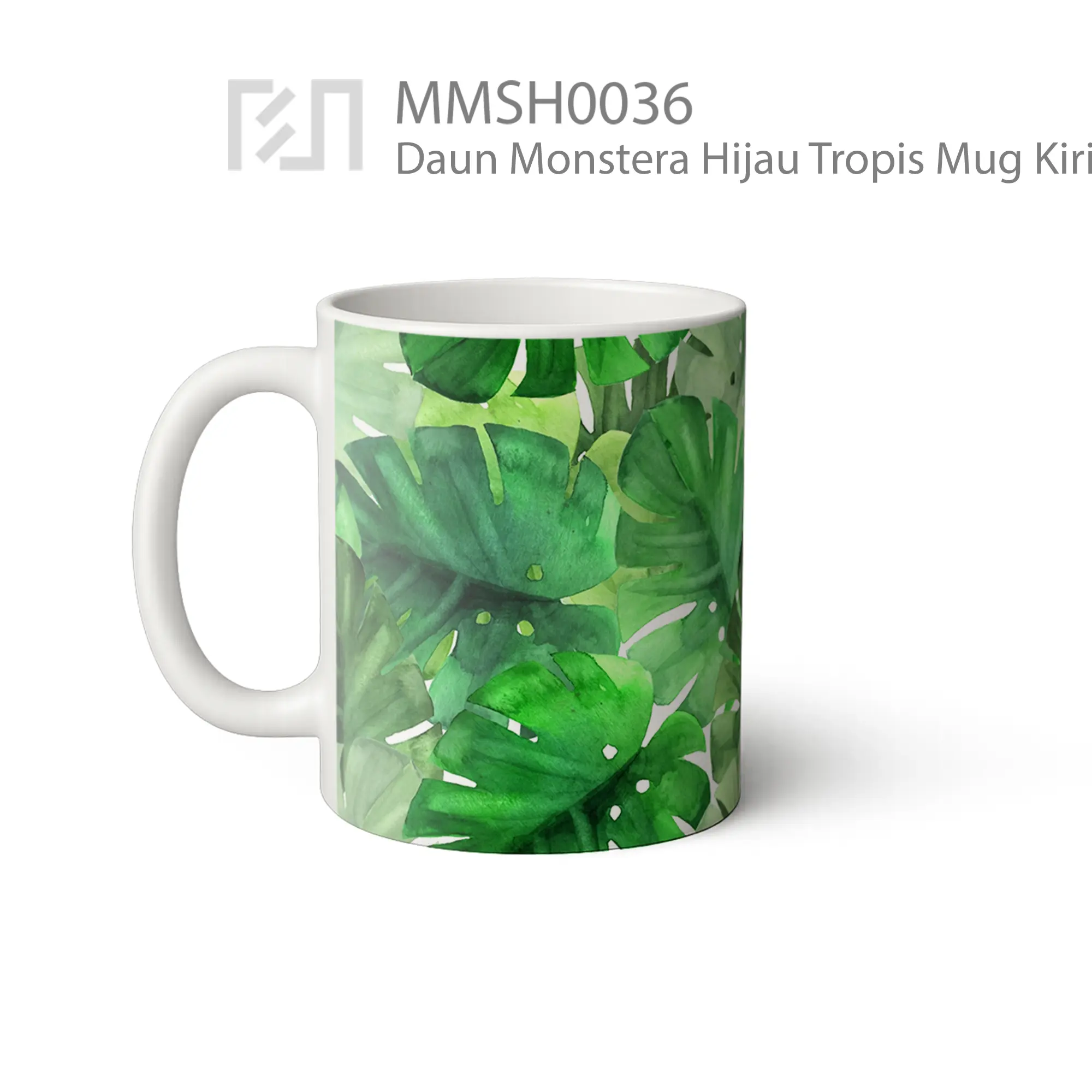 MMSH0036 Daun Monstera Hijau Tropis Mug