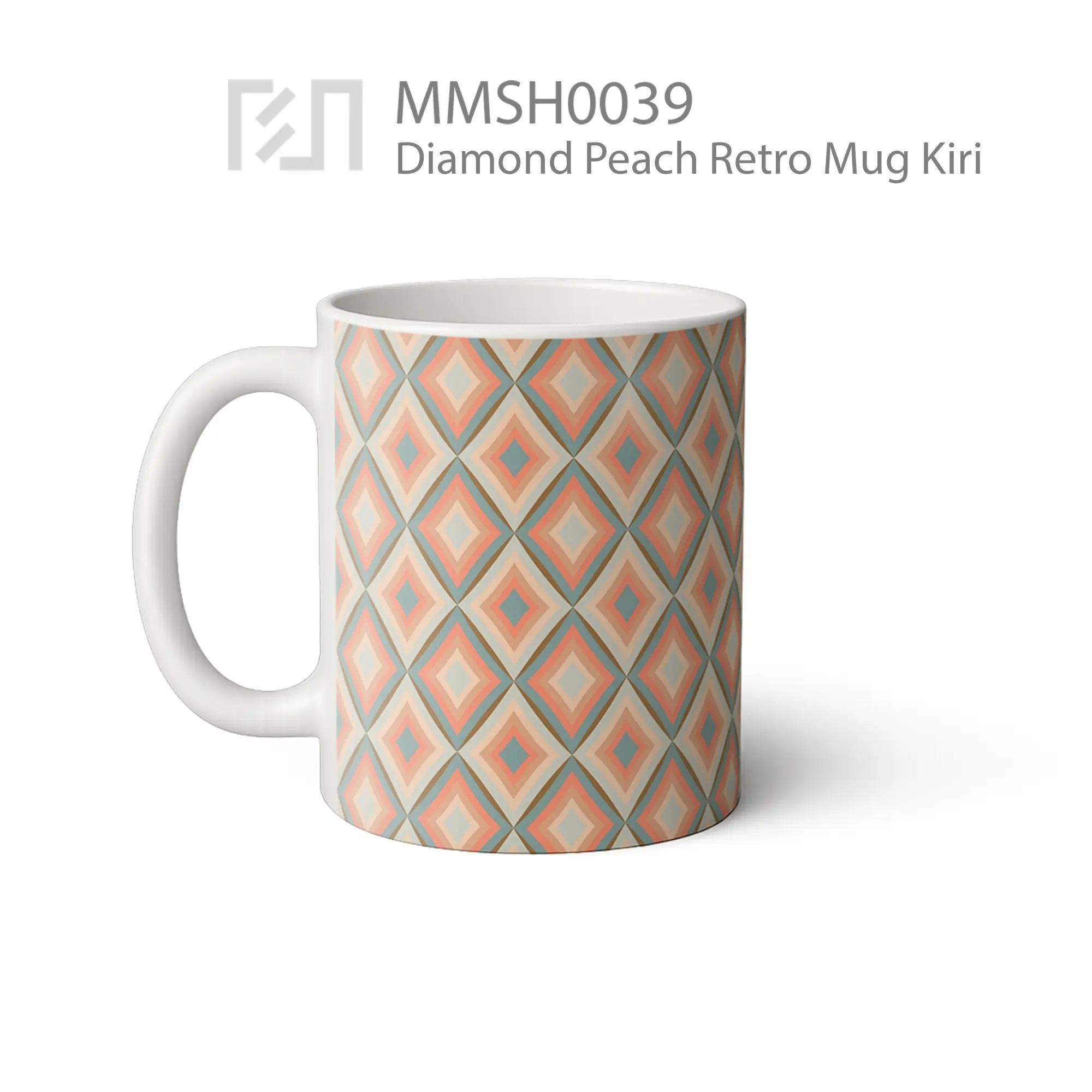 MMSH0039 Diamond Peach Retro Mug