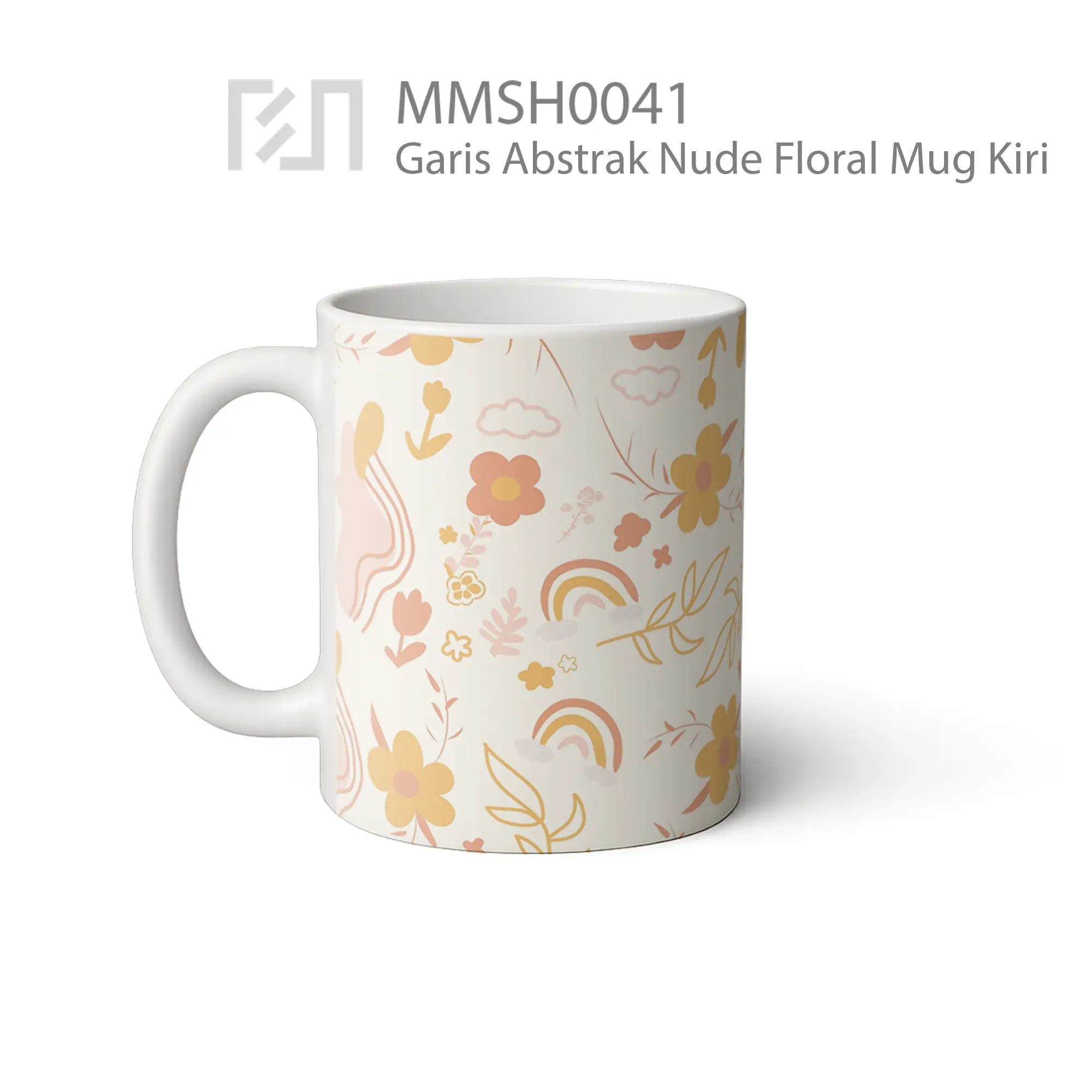 MMSH0041 Garis Abstrak Nude Floral Mug