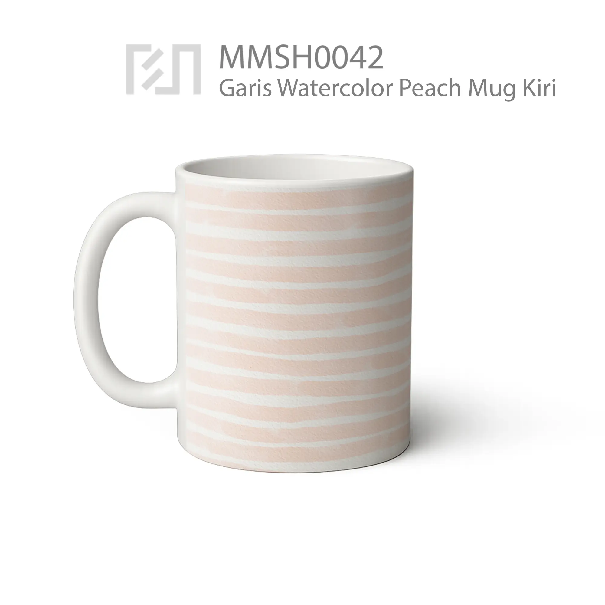 MMSH0042 Garis Watercolor Peach Mug