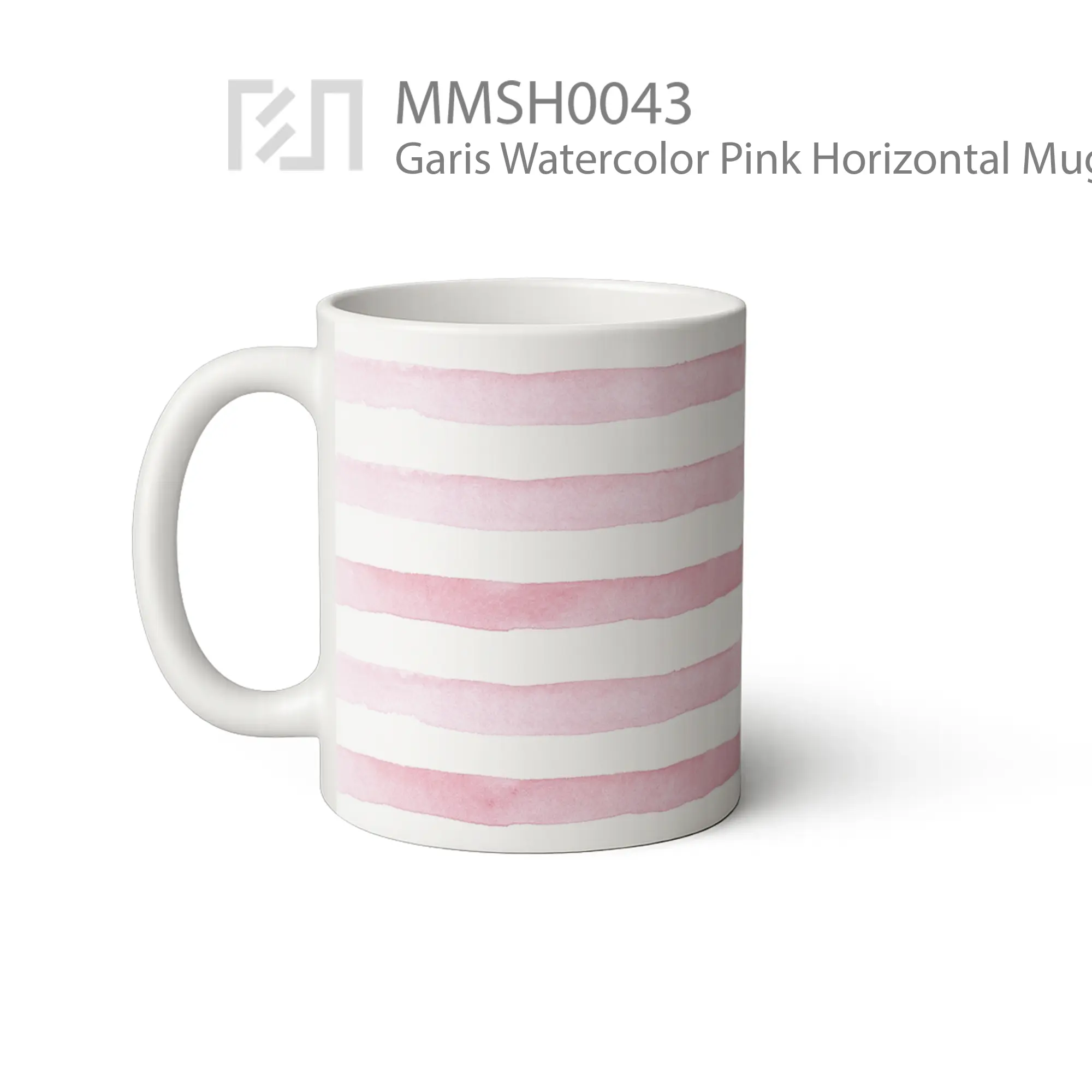 MMSH0043 Garis Watercolor Pink Horizontal Mug
