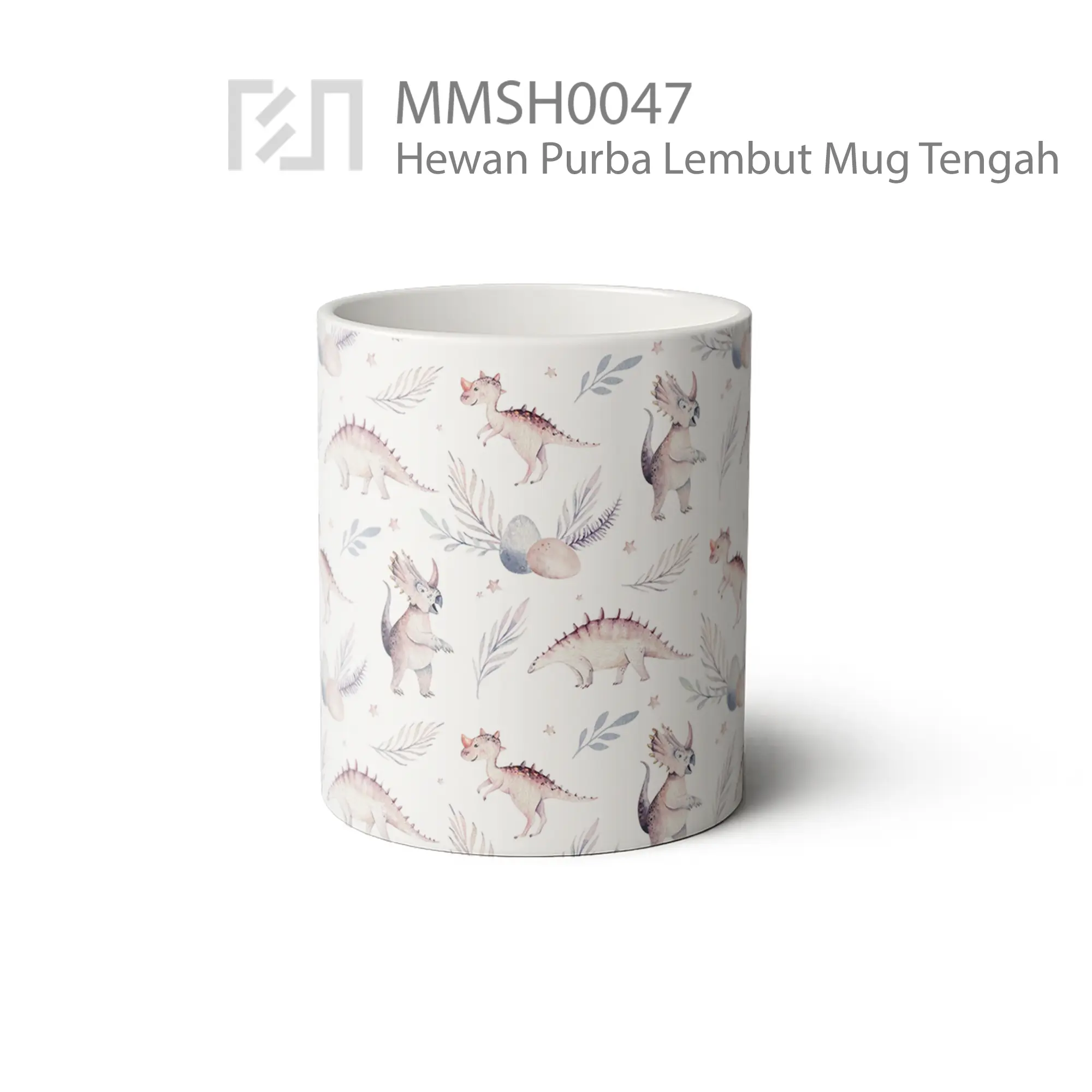 MMSH0047 Hewan Purba Lembut Mug - Tampak Tengah