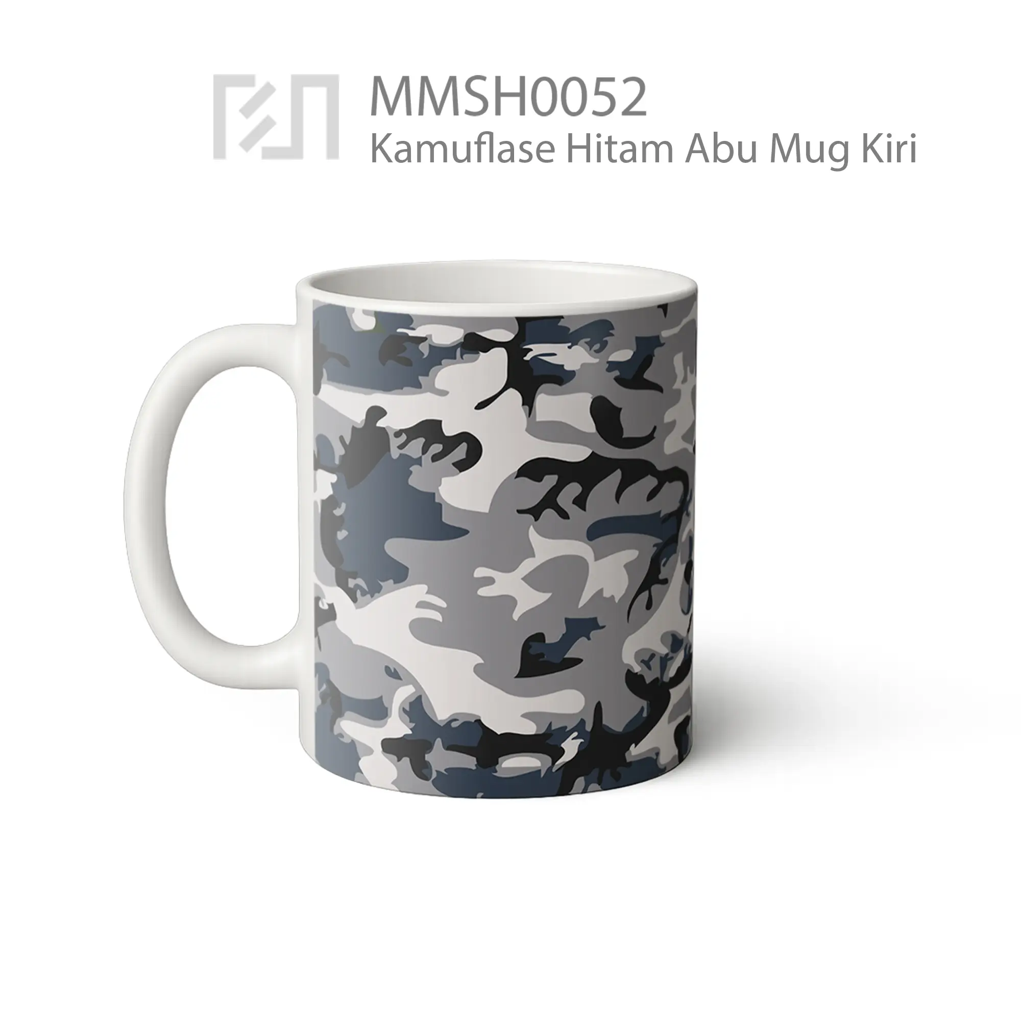 MMSH0052 Kamuflase Hitam Abu Mug