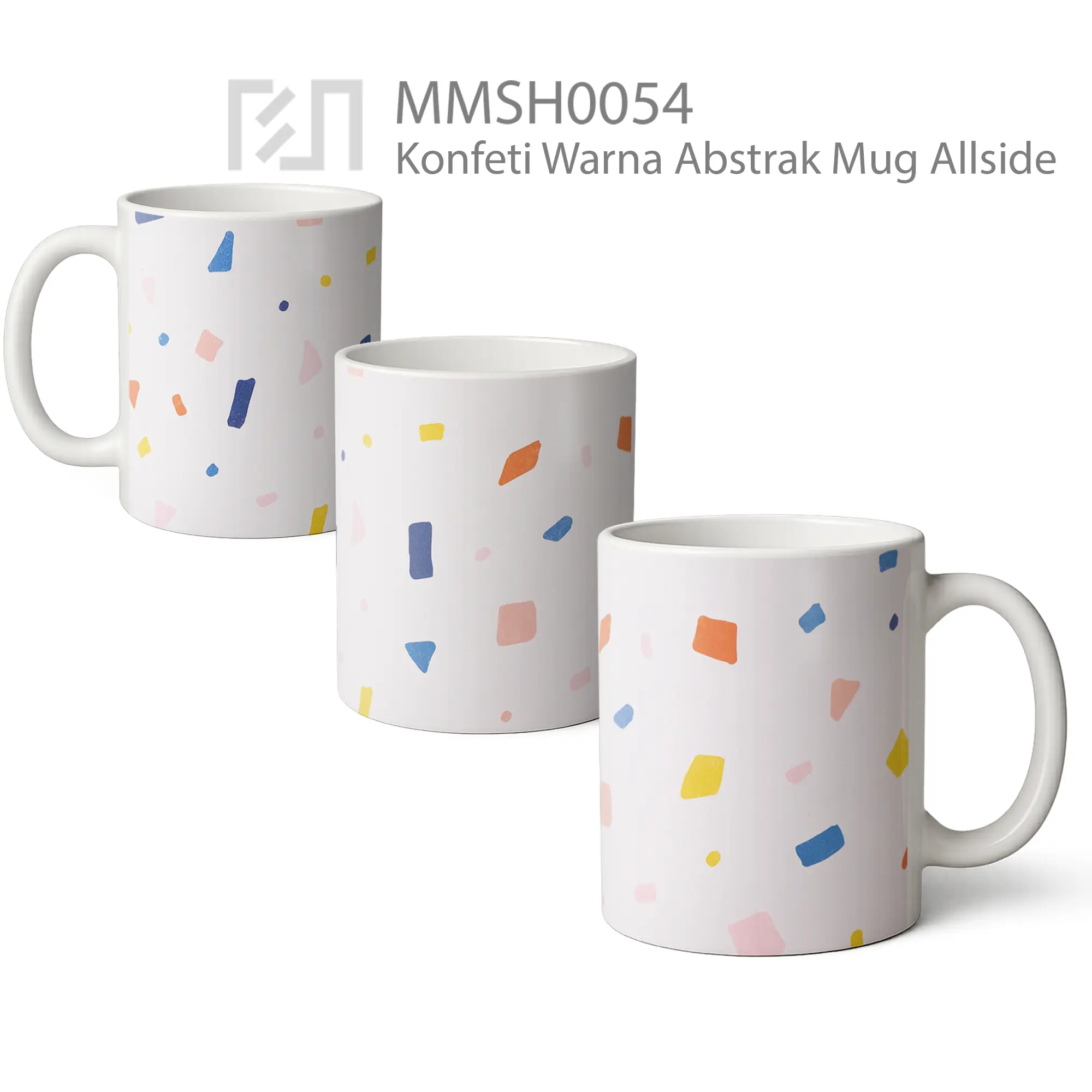 MMSH0054 Konfeti Warna Abstrak Mug - All-side / Desain