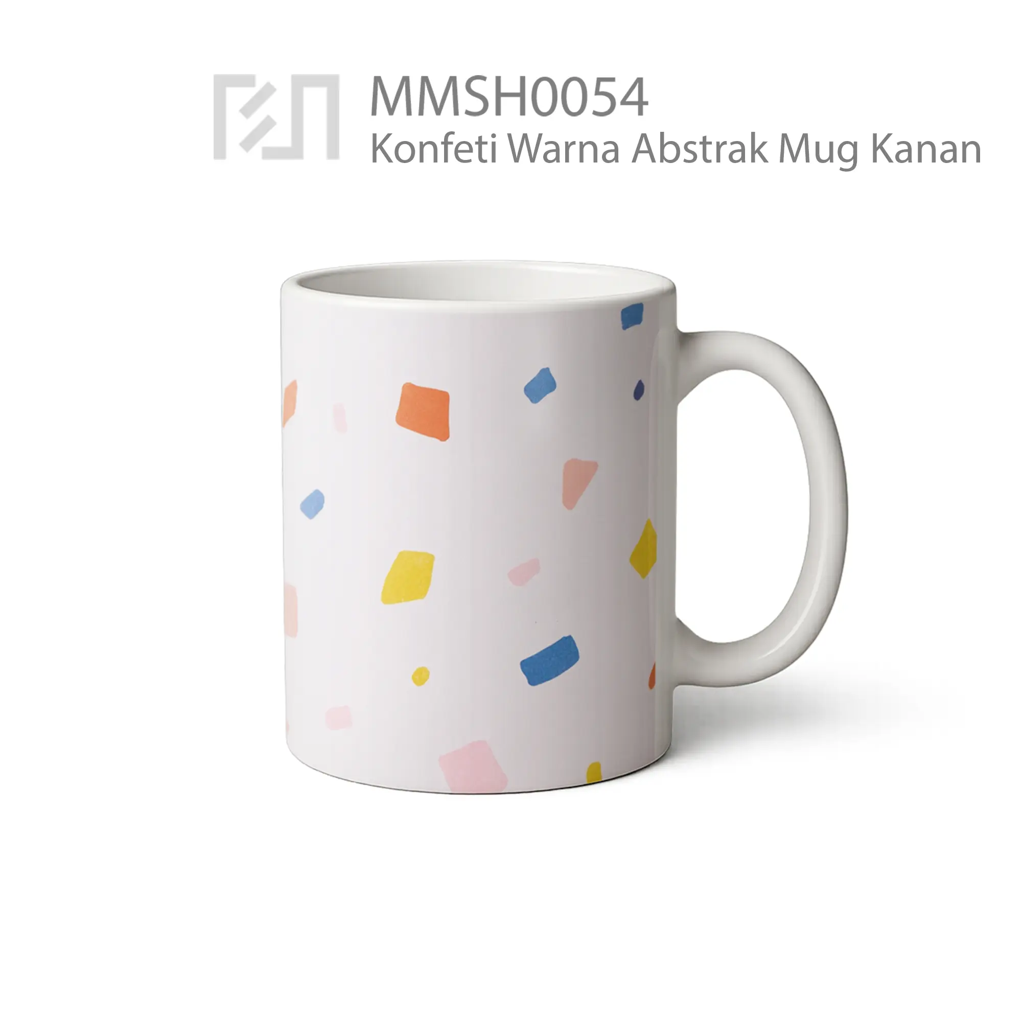 MMSH0054 Konfeti Warna Abstrak Mug - Tampak Kanan