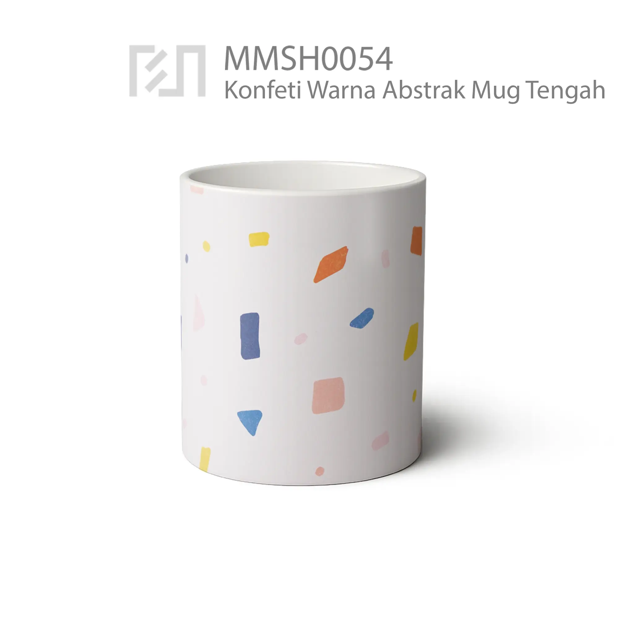 MMSH0054 Konfeti Warna Abstrak Mug - Tampak Tengah