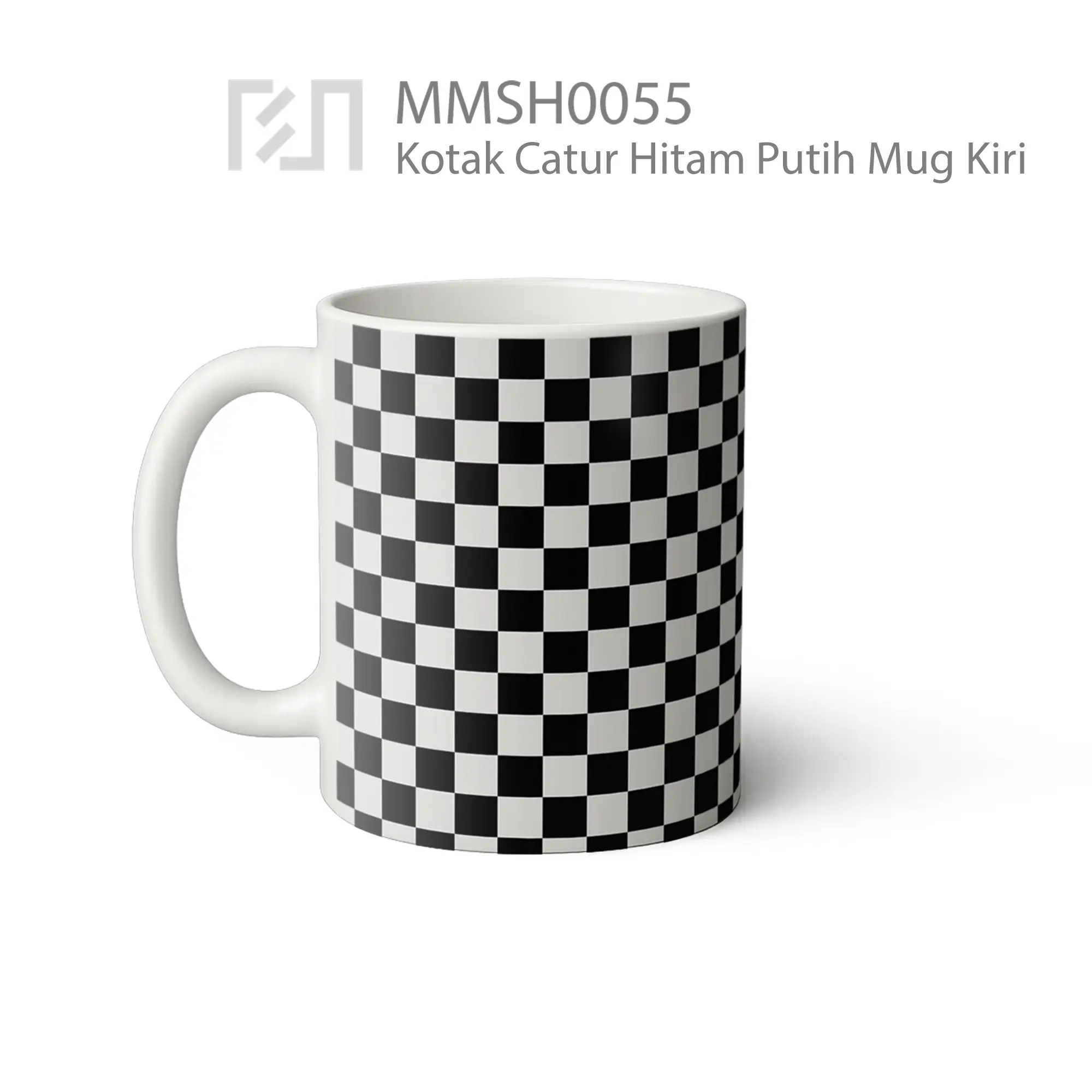 MMSH0055 Kotak Catur Hitam Putih Mug