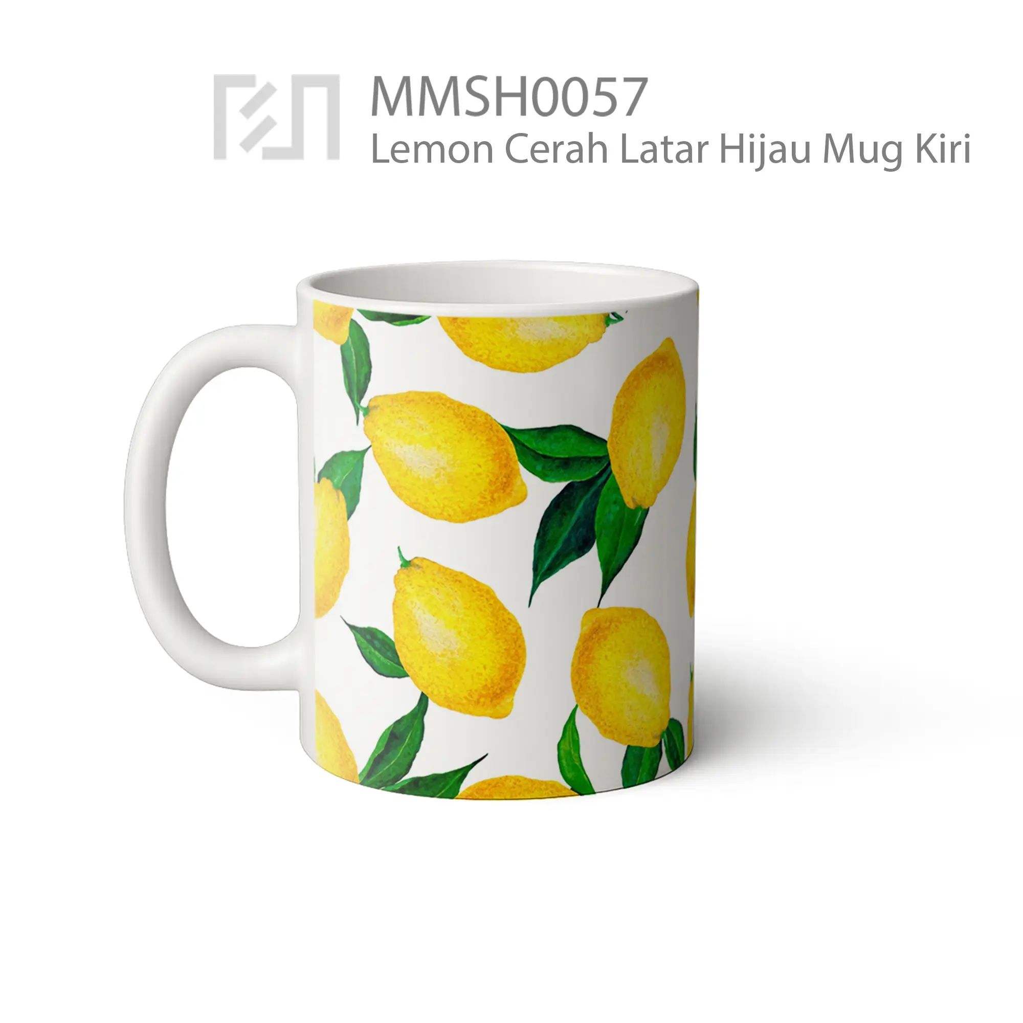 MMSH0057 Lemon Cerah Latar Hijau Mug