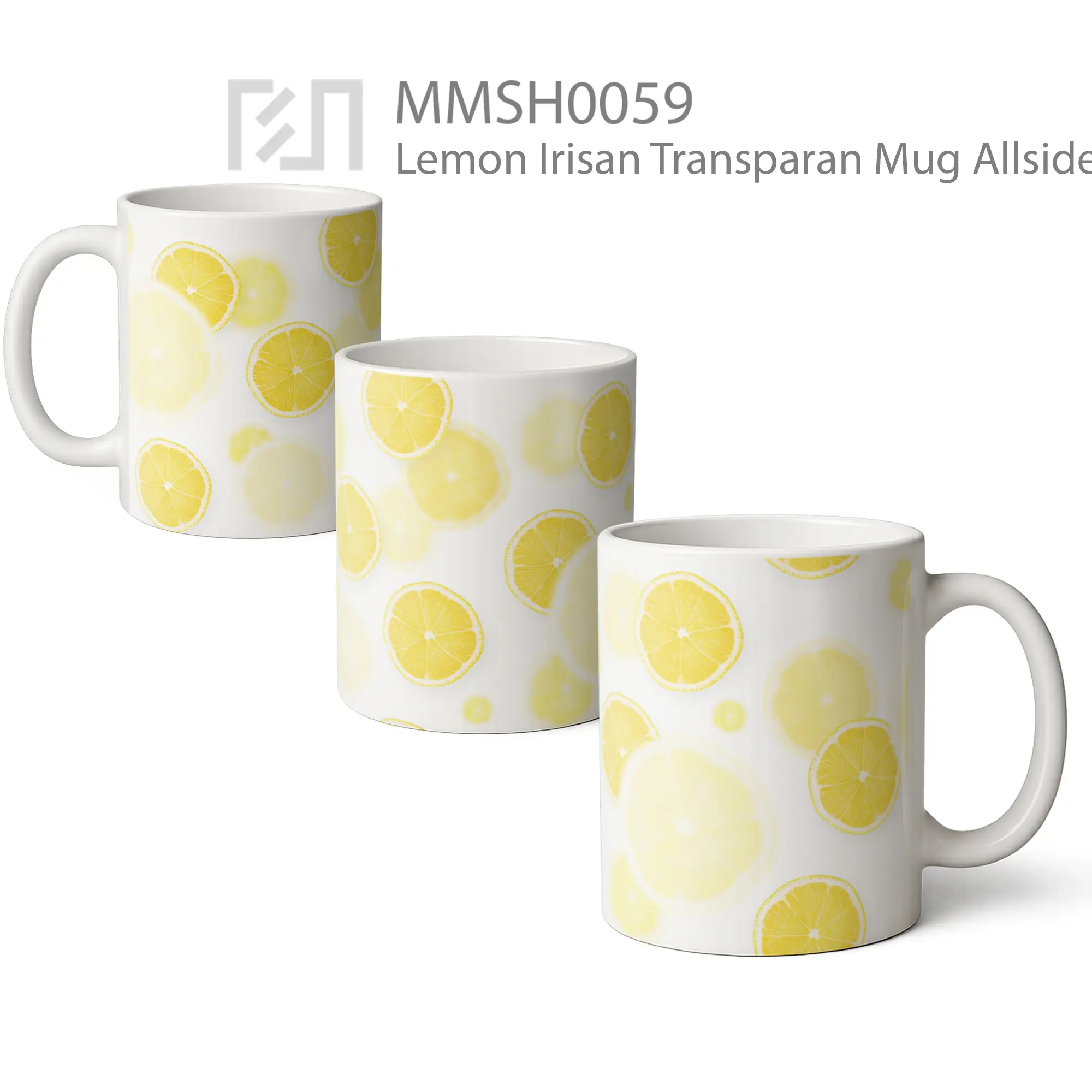 MMSH0059 Lemon Irisan Transparan Mug - All-side / Desain