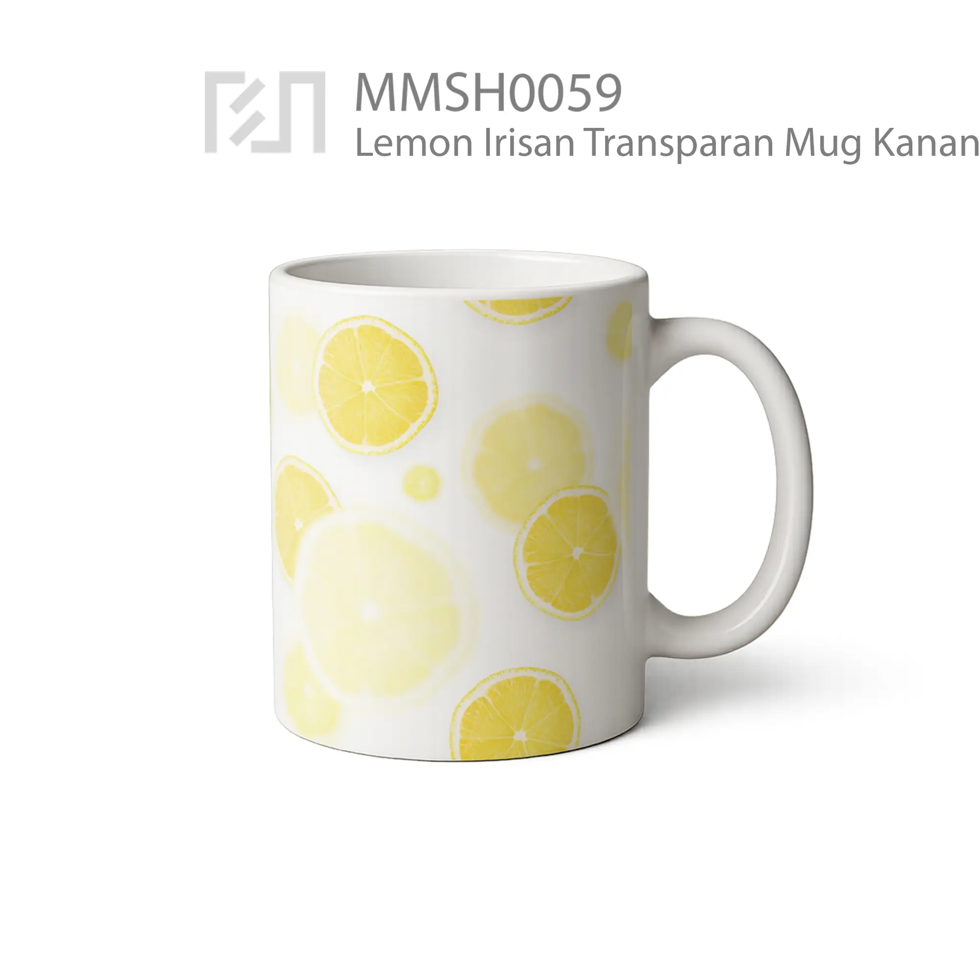 MMSH0059 Lemon Irisan Transparan Mug - Tampak Kanan