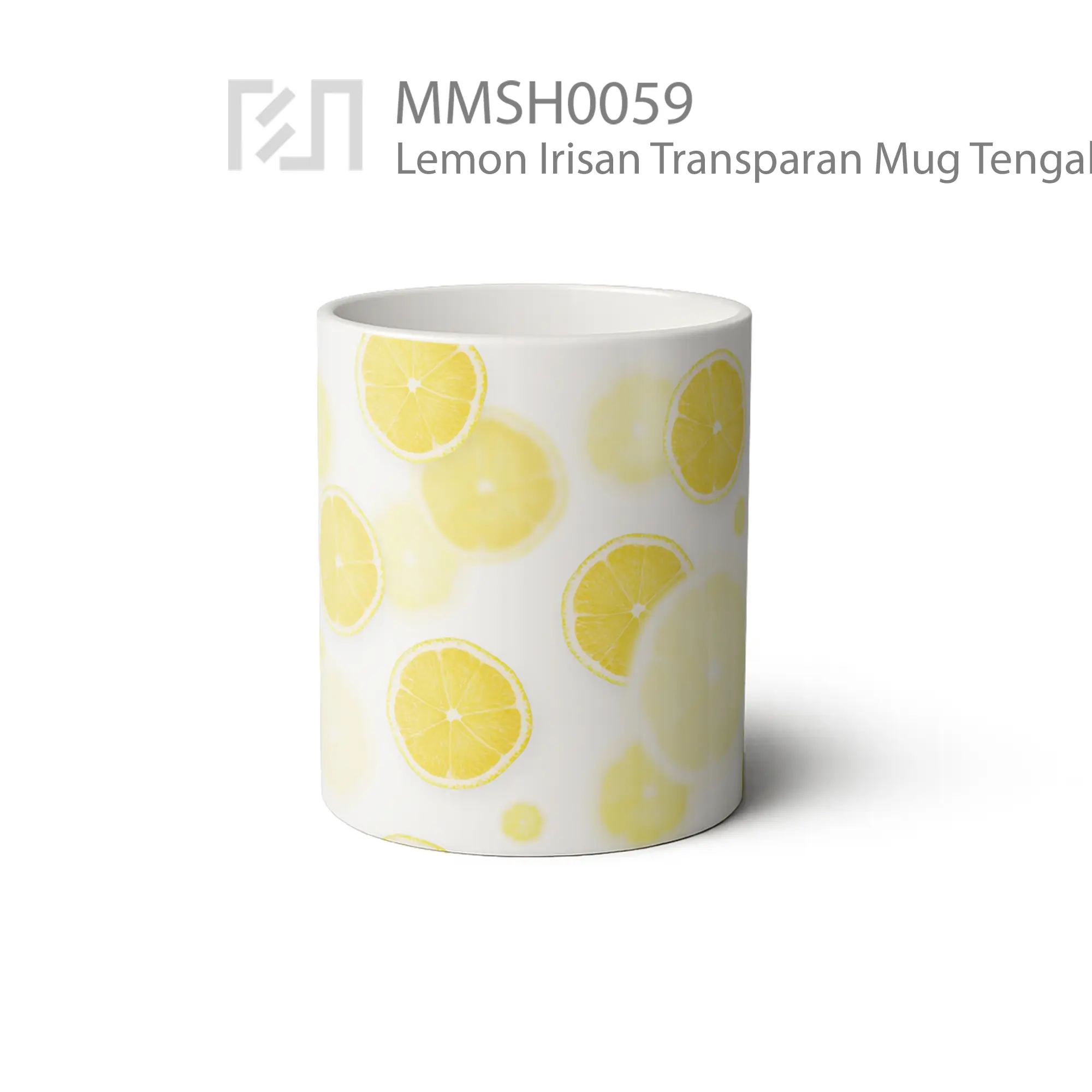 MMSH0059 Lemon Irisan Transparan Mug - Tampak Tengah