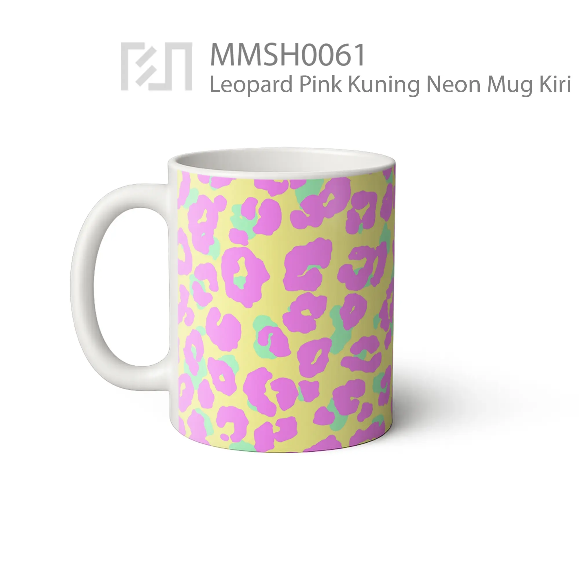 MMSH0061 Leopard Pink Kuning Neon Mug
