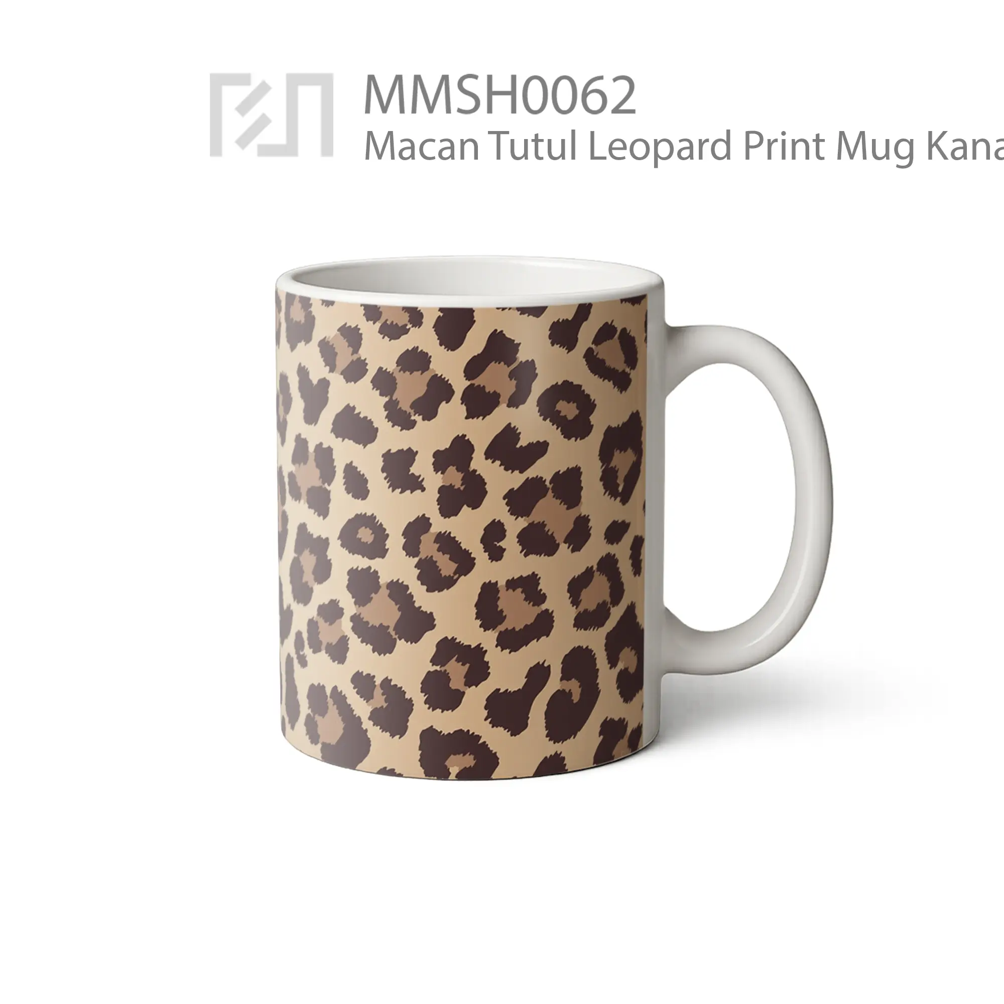 MMSH0062 Macan Tutul Leopard Print Mug - Tampak Kanan