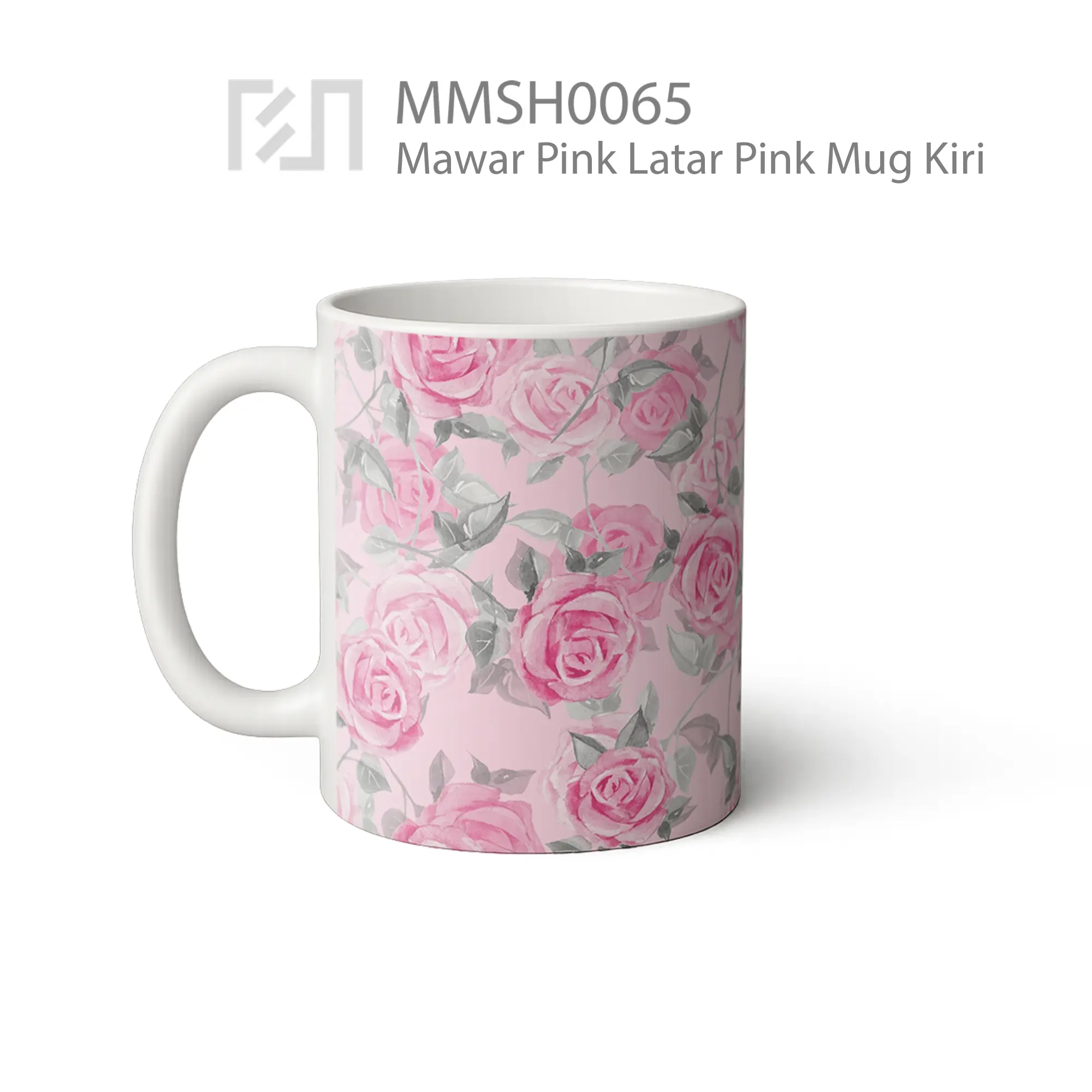 MMSH0065 Mawar Pink Latar Pink Mug