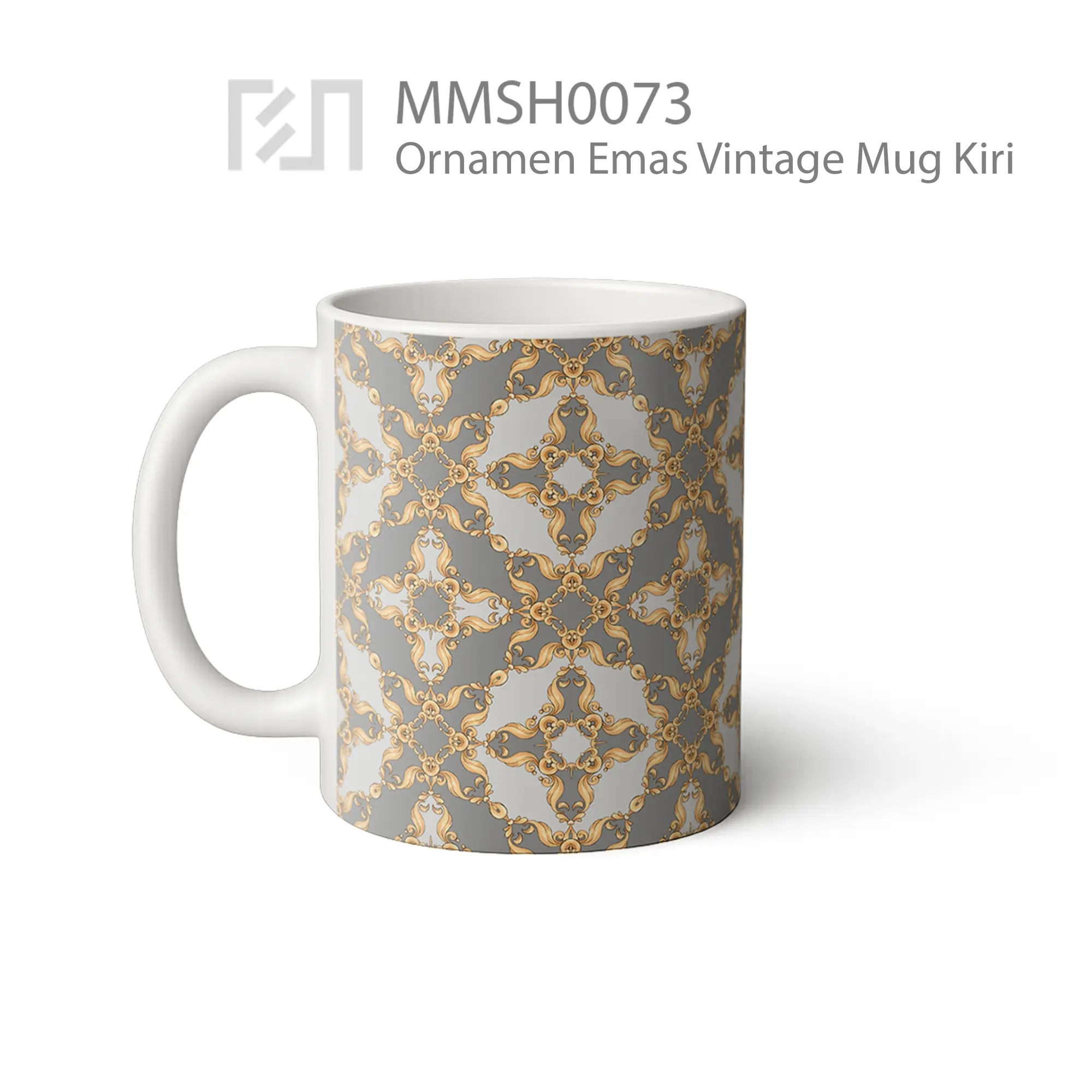 MMSH0073 Ornamen Emas Vintage Mug