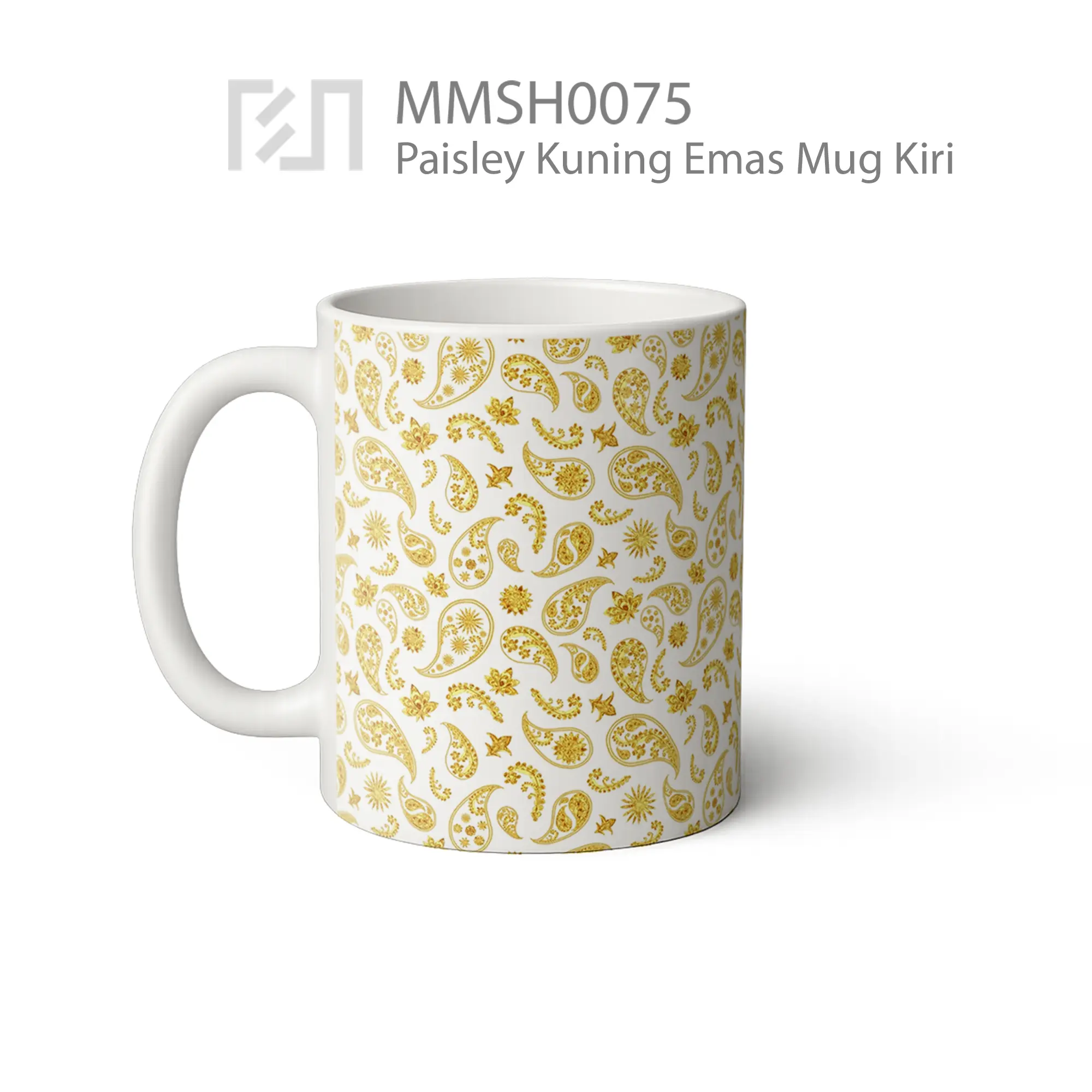 MMSH0075 Paisley Kuning Emas Mug