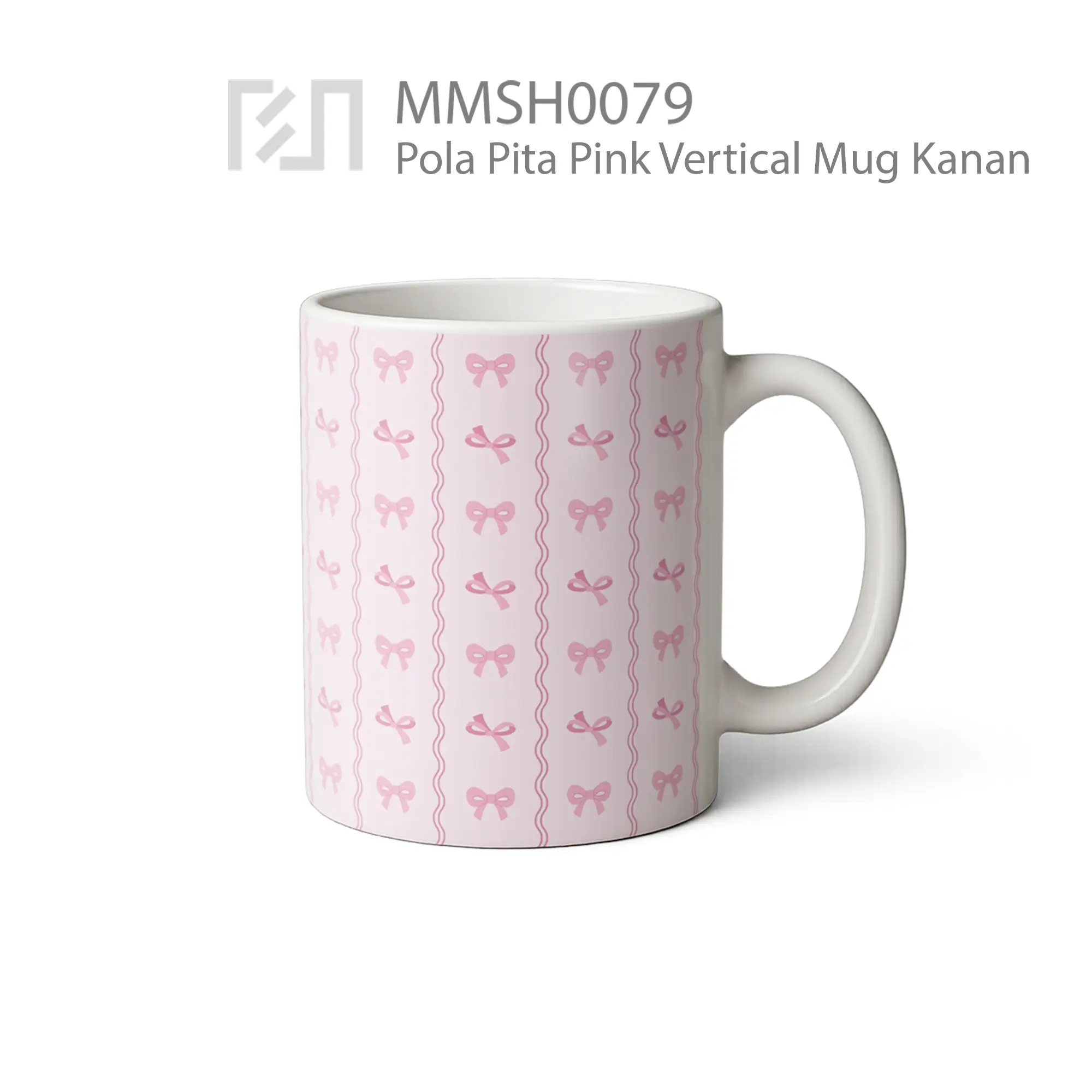 MMSH0079 Pola Pita Pink Vertical Mug - Tampak Kanan