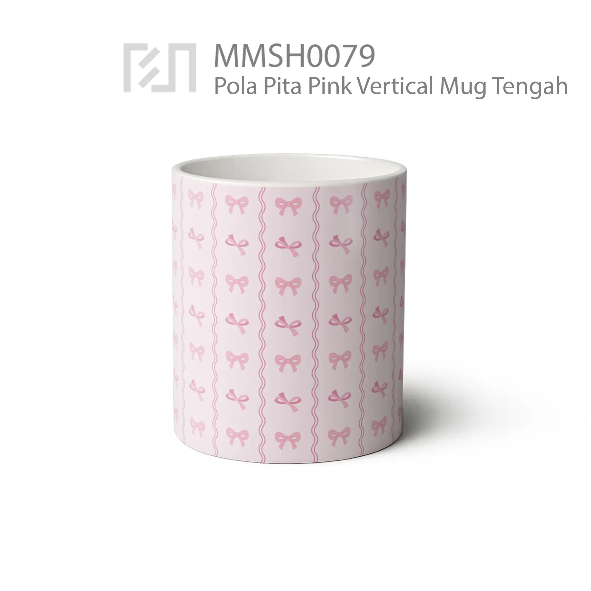 MMSH0079 Pola Pita Pink Vertical Mug - Tampak Tengah