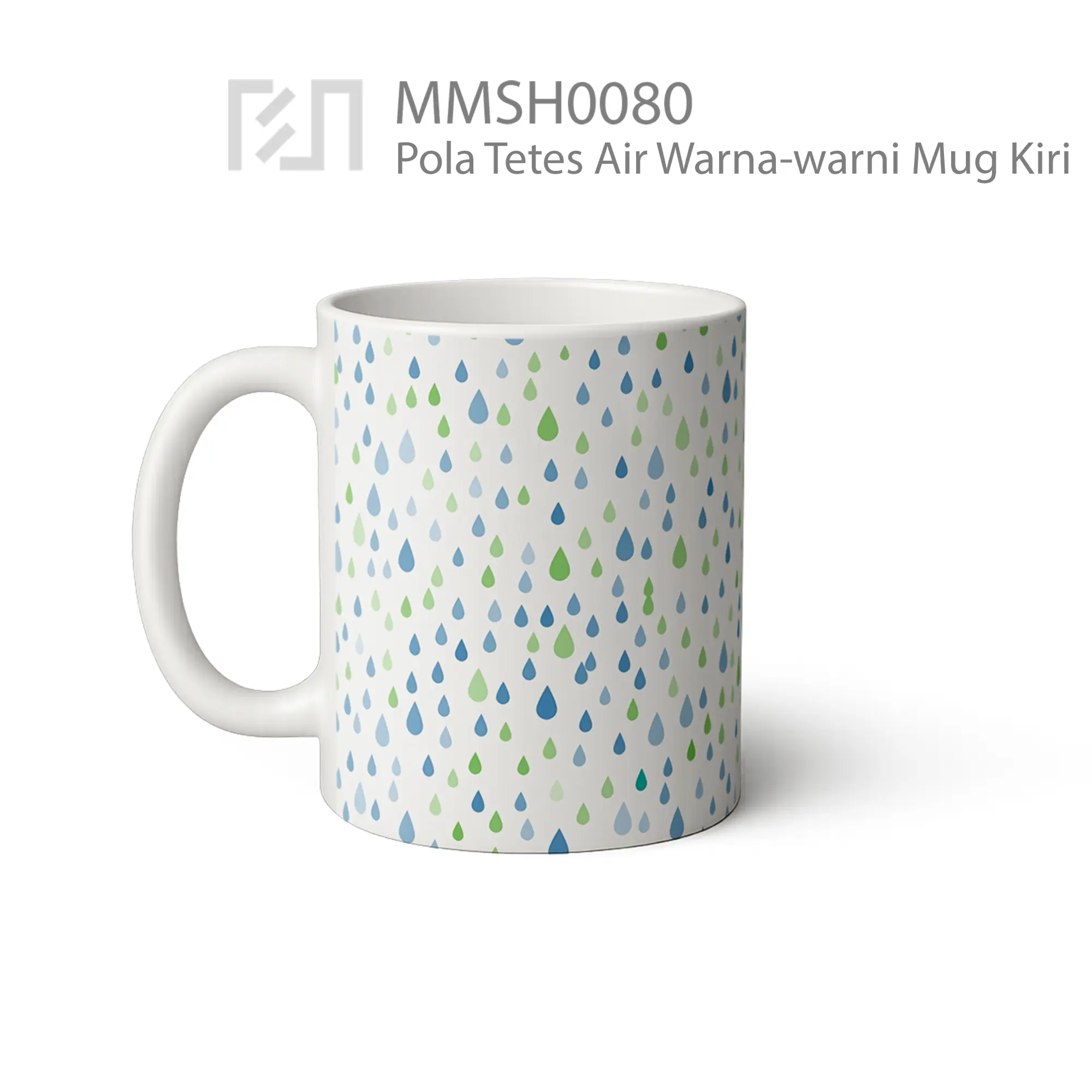 MMSH0080 Pola Tetes Air Warna-warni Mug
