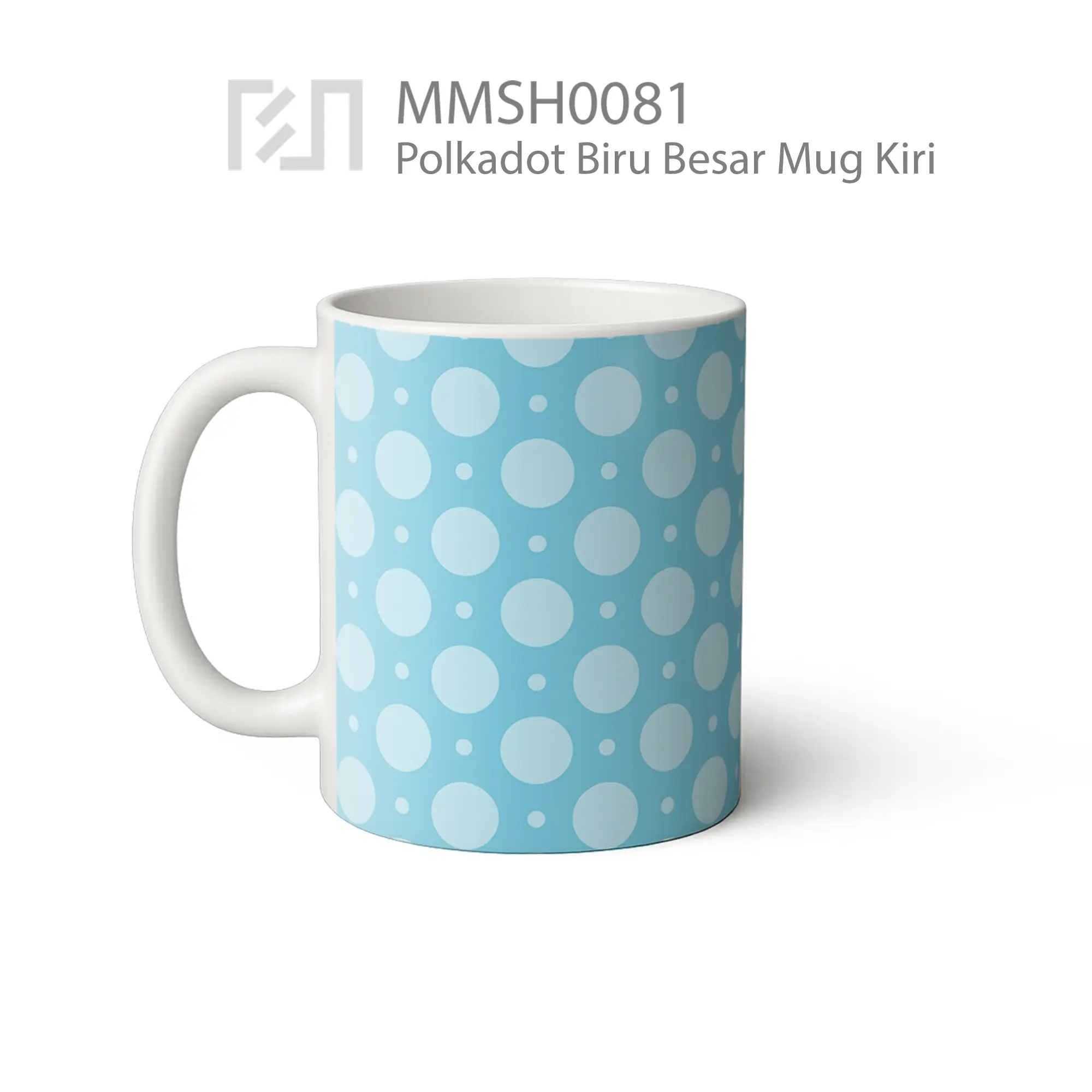 MMSH0081 Polkadot Biru Besar Mug
