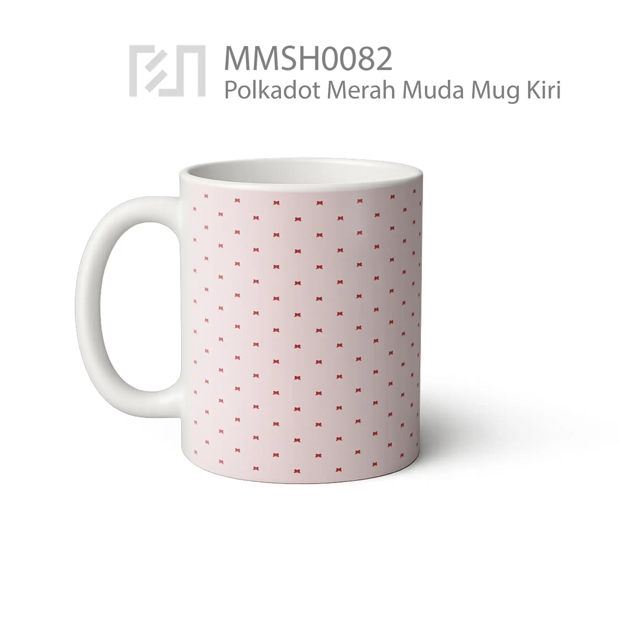 MMSH0082 Polkadot Merah Muda Mug