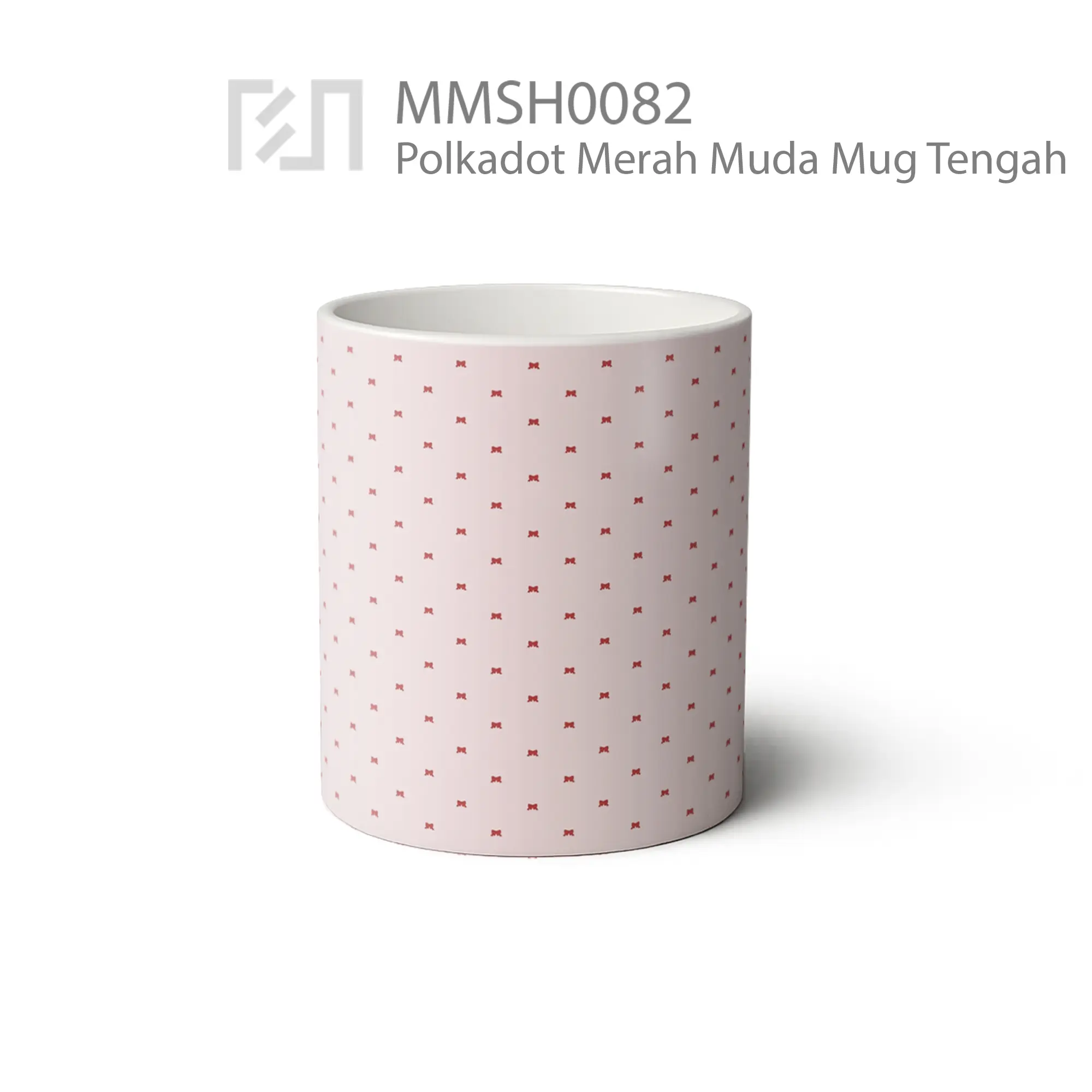 MMSH0082 Polkadot Merah Muda Mug - Tampak Tengah