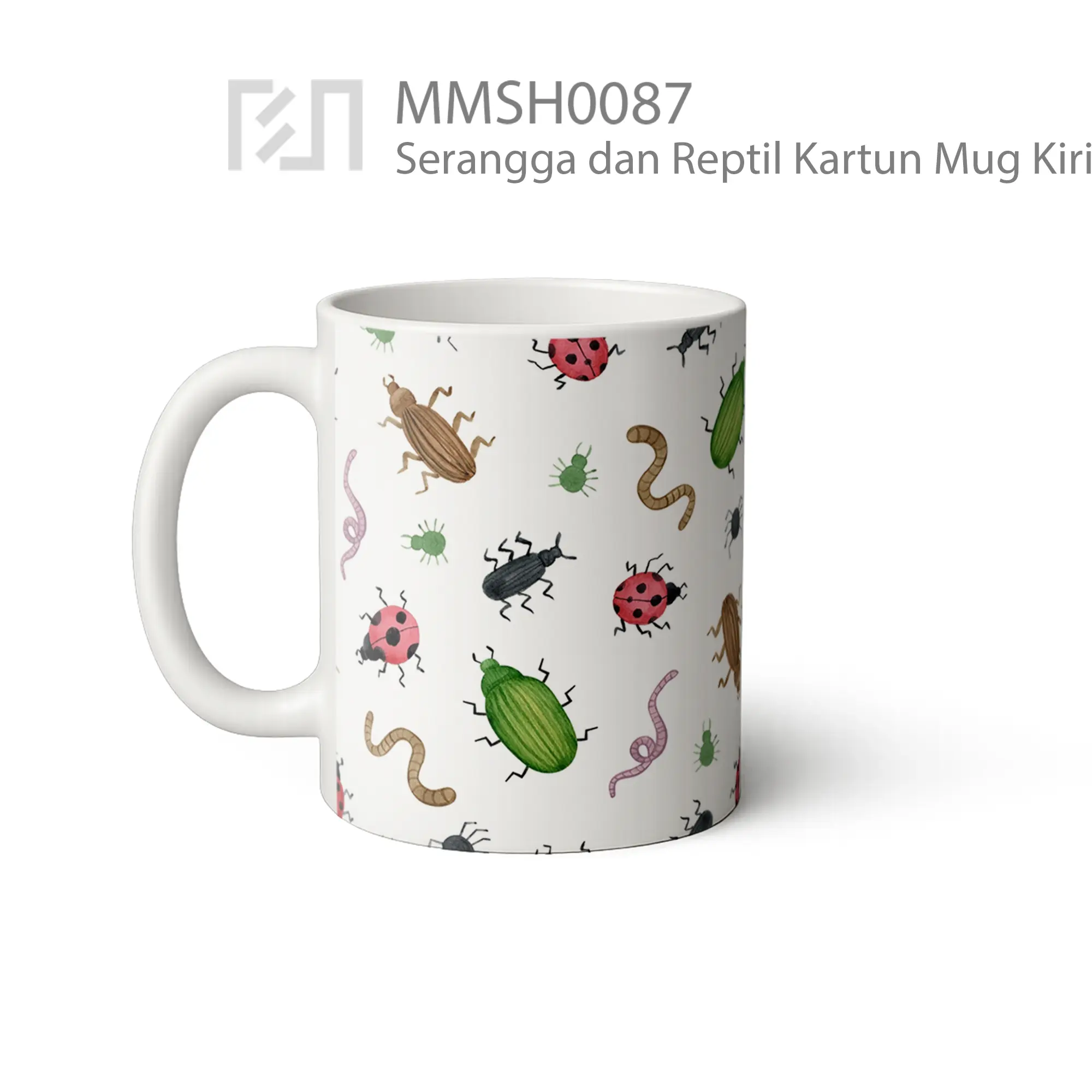MMSH0087 Serangga dan Reptil Kartun Mug