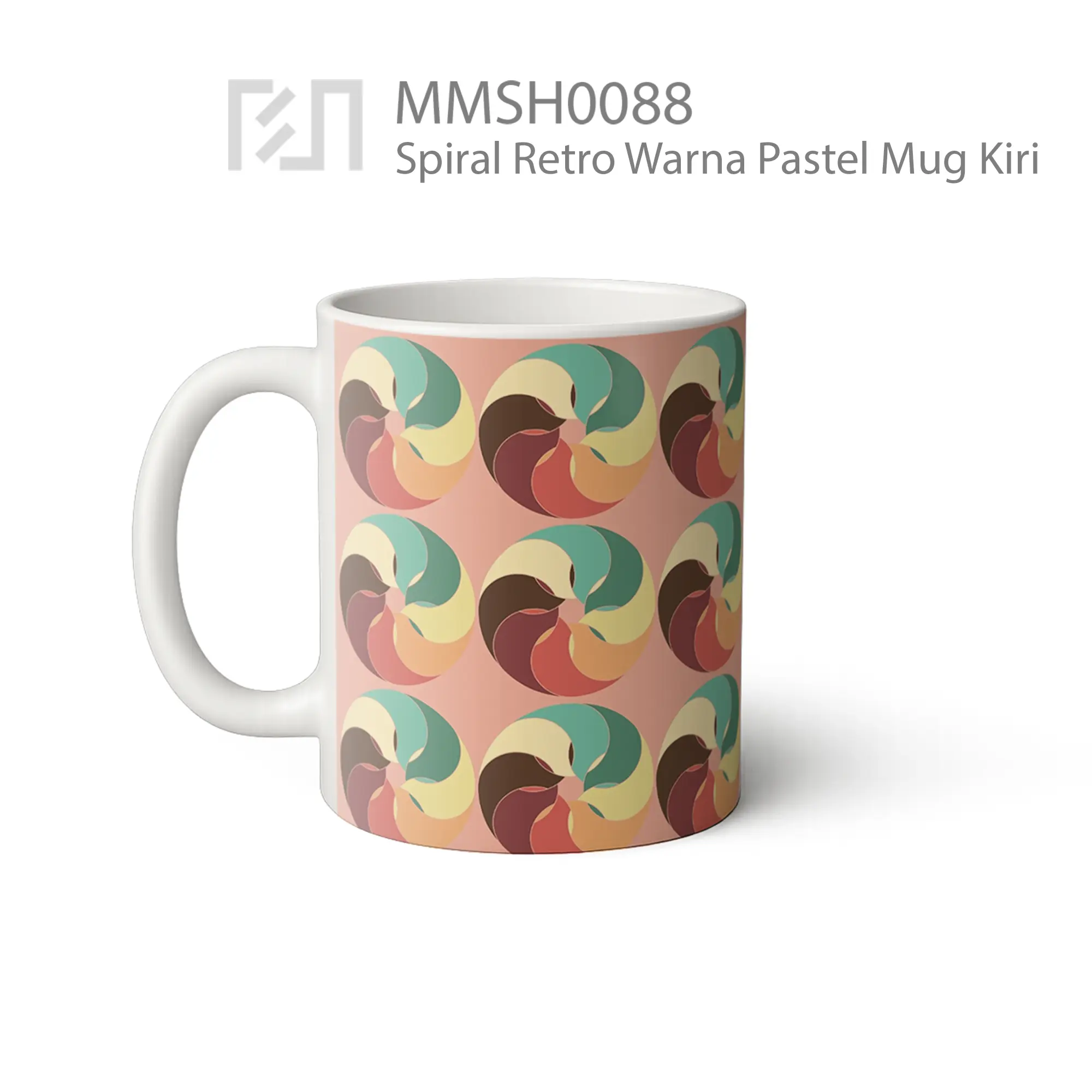 MMSH0088 Spiral Retro Warna Pastel Mug