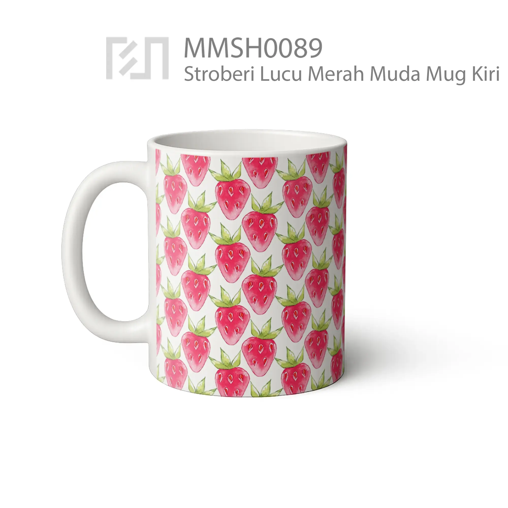 MMSH0089 Stroberi Lucu Merah Muda Mug