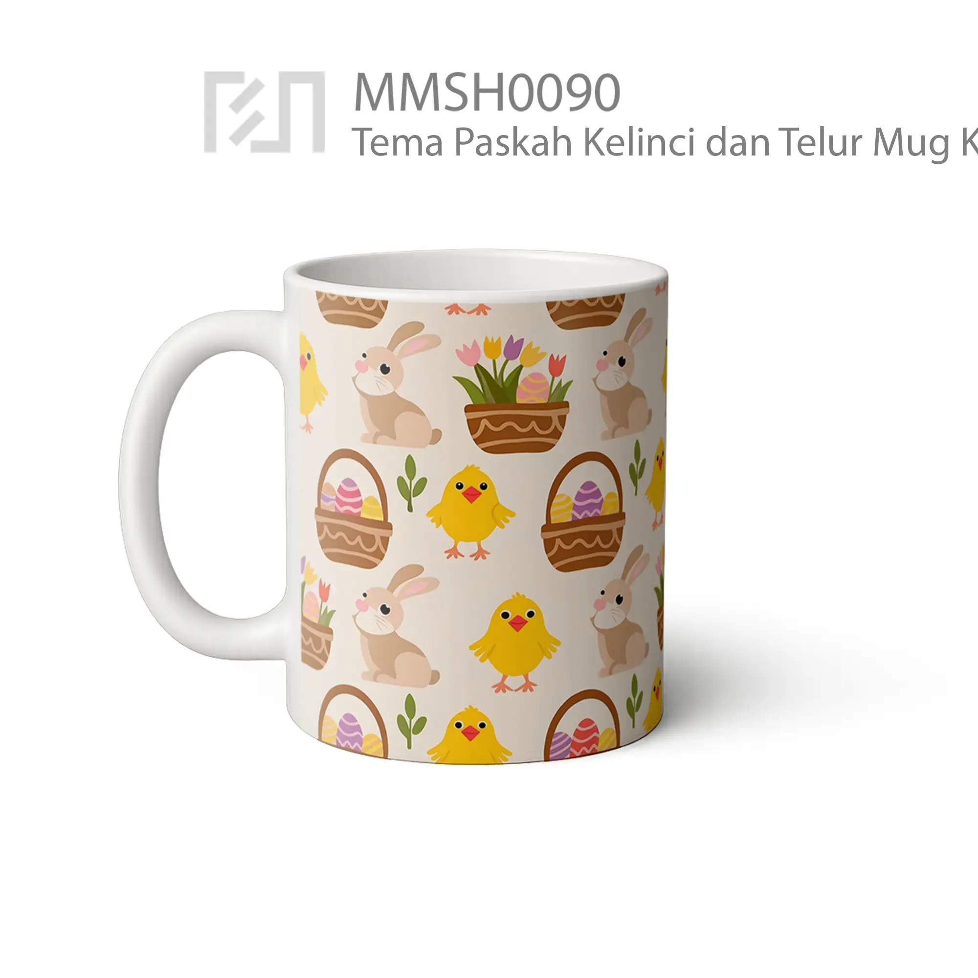 MMSH0090 Tema Paskah Kelinci dan Telur Mug