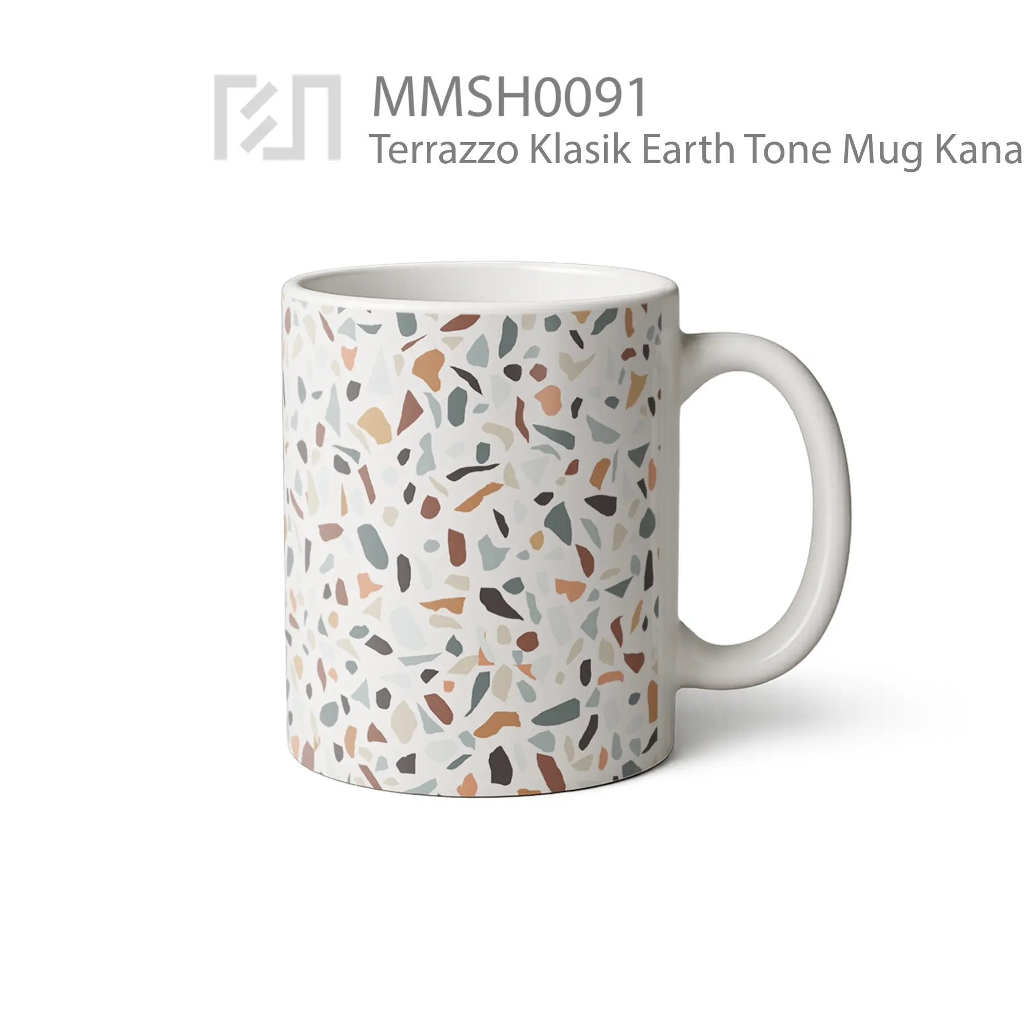 MMSH0091 Terrazzo Klasik Earth Tone Mug - Tampak Kanan