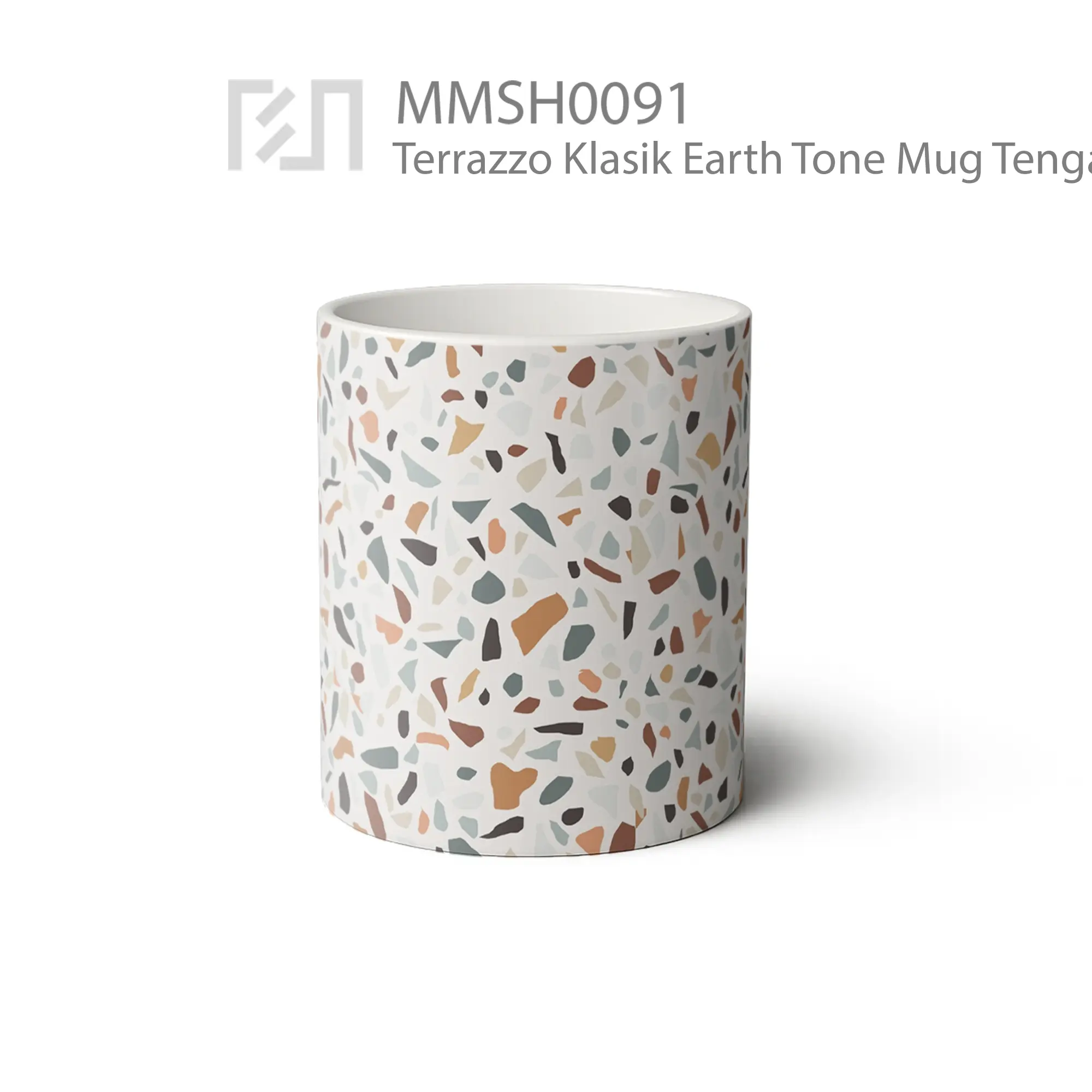 MMSH0091 Terrazzo Klasik Earth Tone Mug - Tampak Tengah