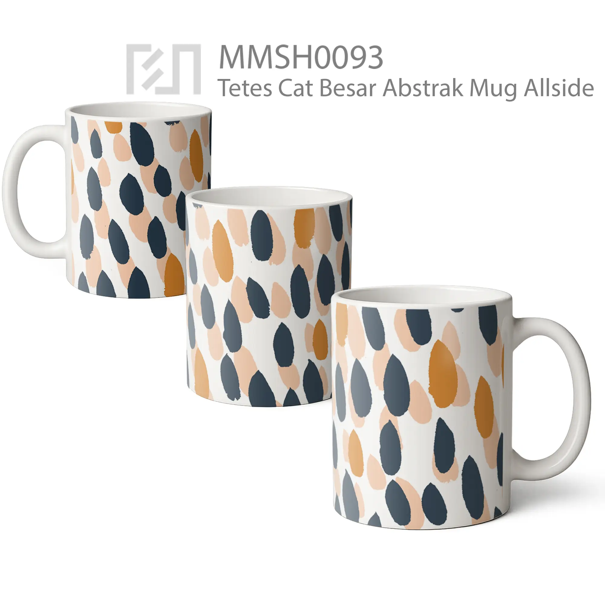 MMSH0093 Tetes Cat Besar Abstrak Mug - All-side / Desain