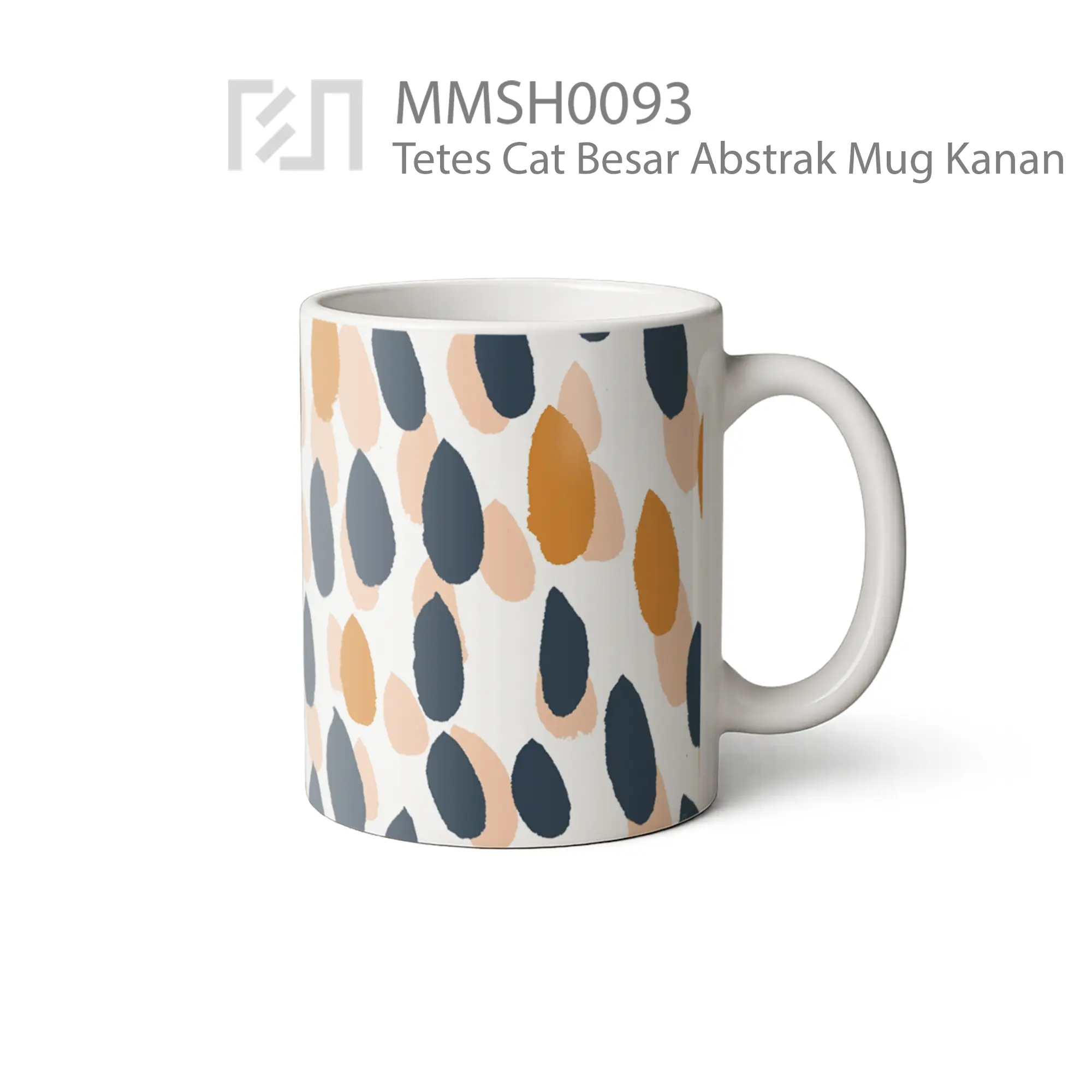 MMSH0093 Tetes Cat Besar Abstrak Mug - Tampak Kanan