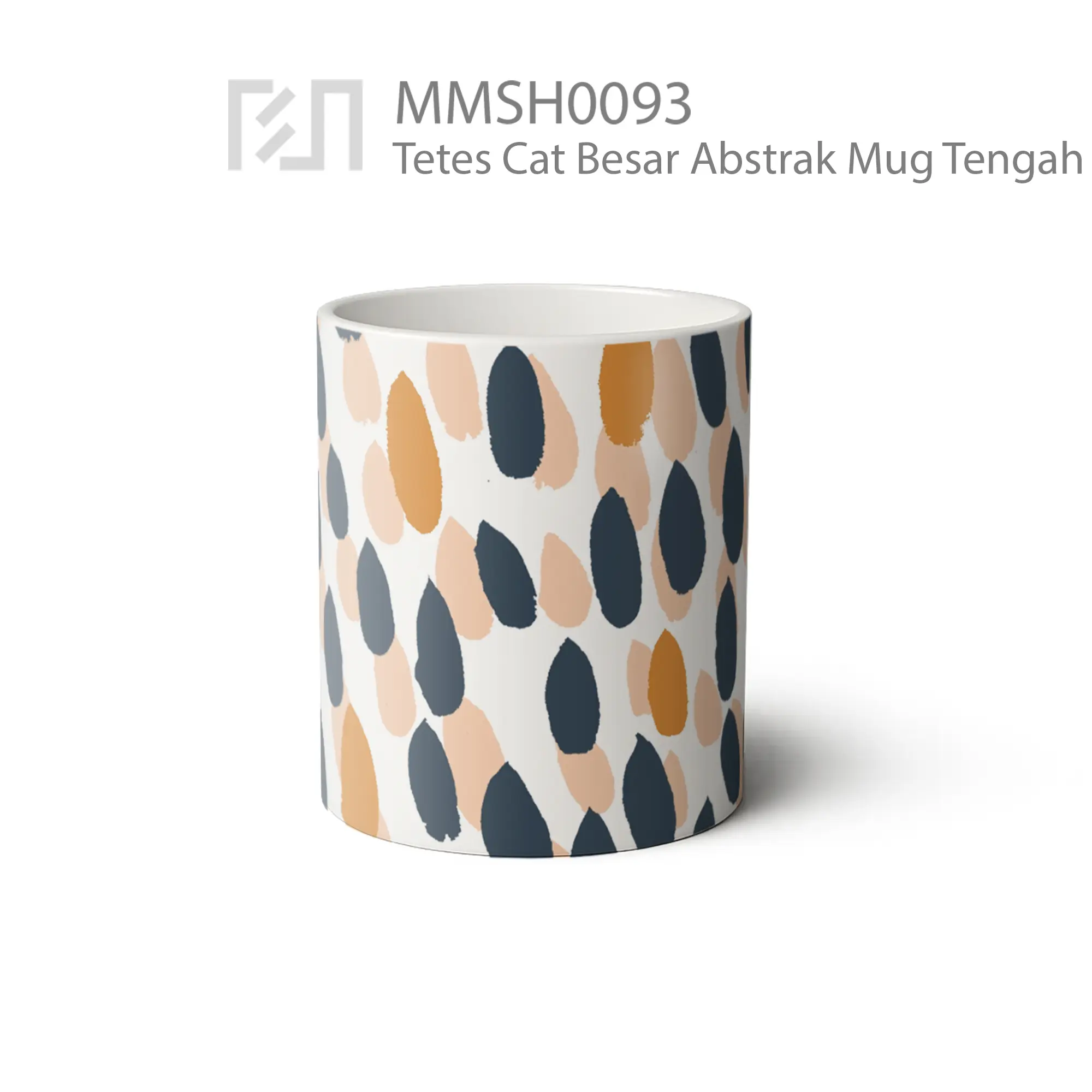 MMSH0093 Tetes Cat Besar Abstrak Mug - Tampak Tengah