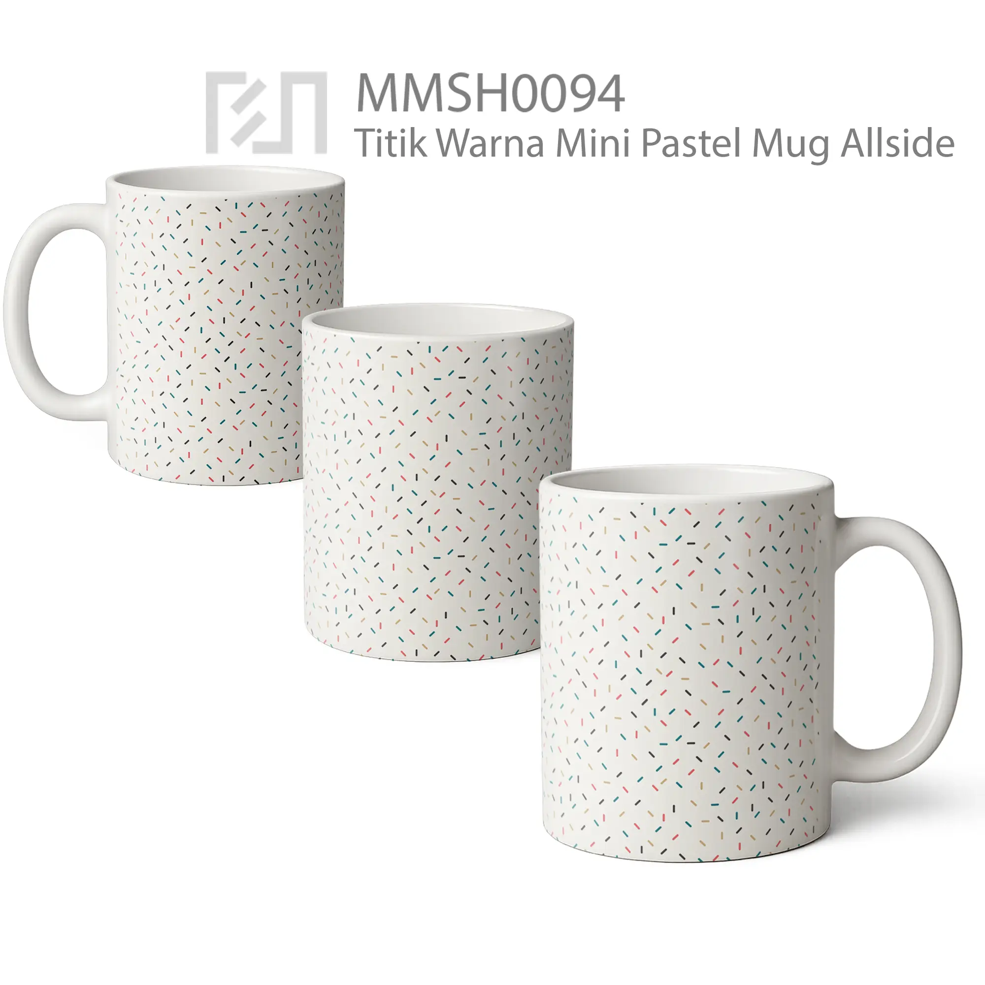 MMSH0094 Titik Warna Mini Pastel Mug - All-side / Desain