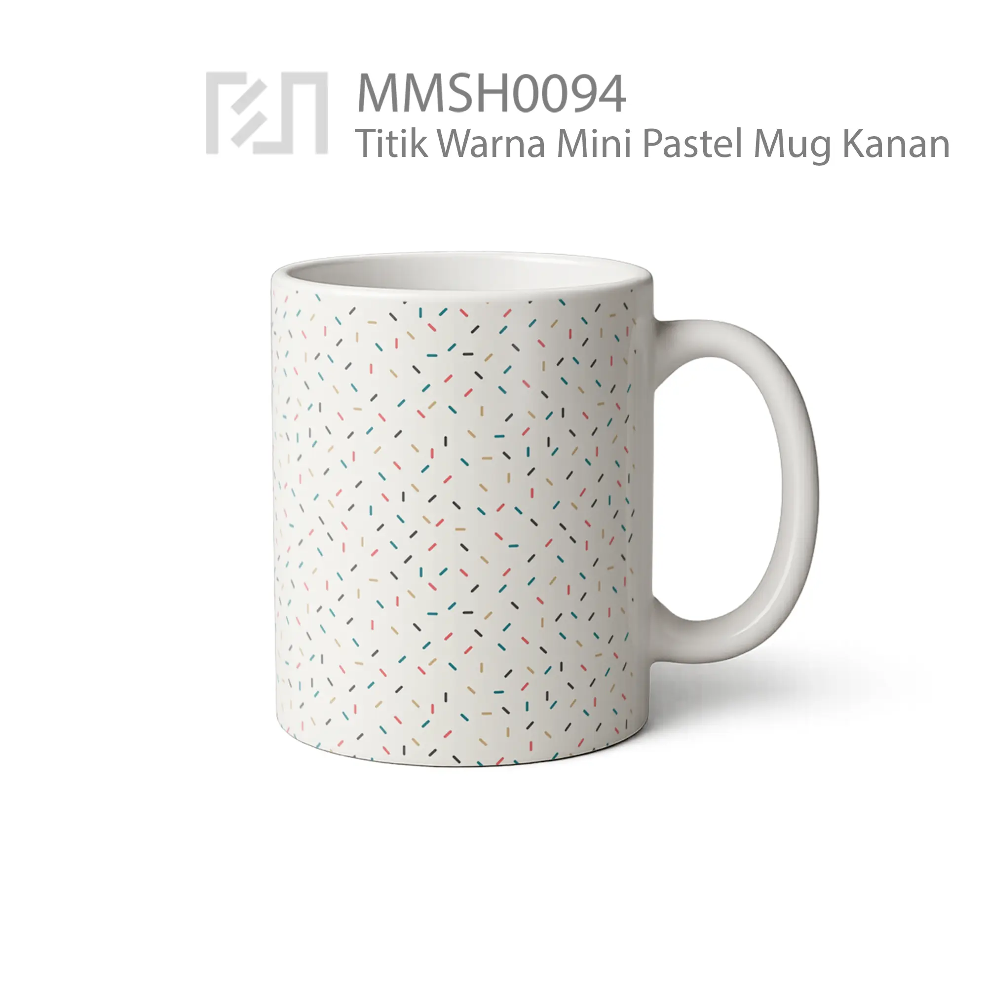 MMSH0094 Titik Warna Mini Pastel Mug - Tampak Kanan