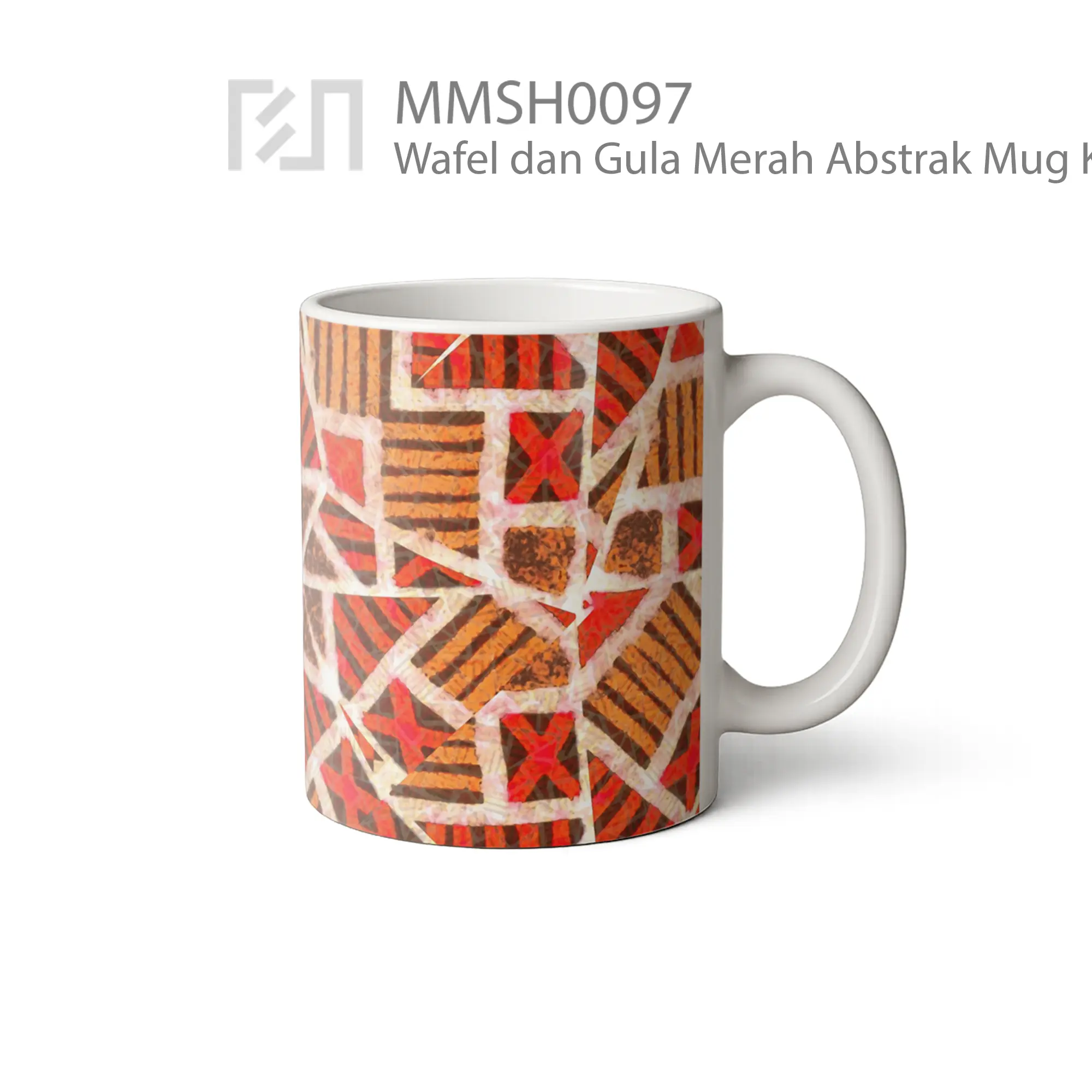 MMSH0097 Wafel dan Gula Merah Abstrak Mug - Tampak Kanan