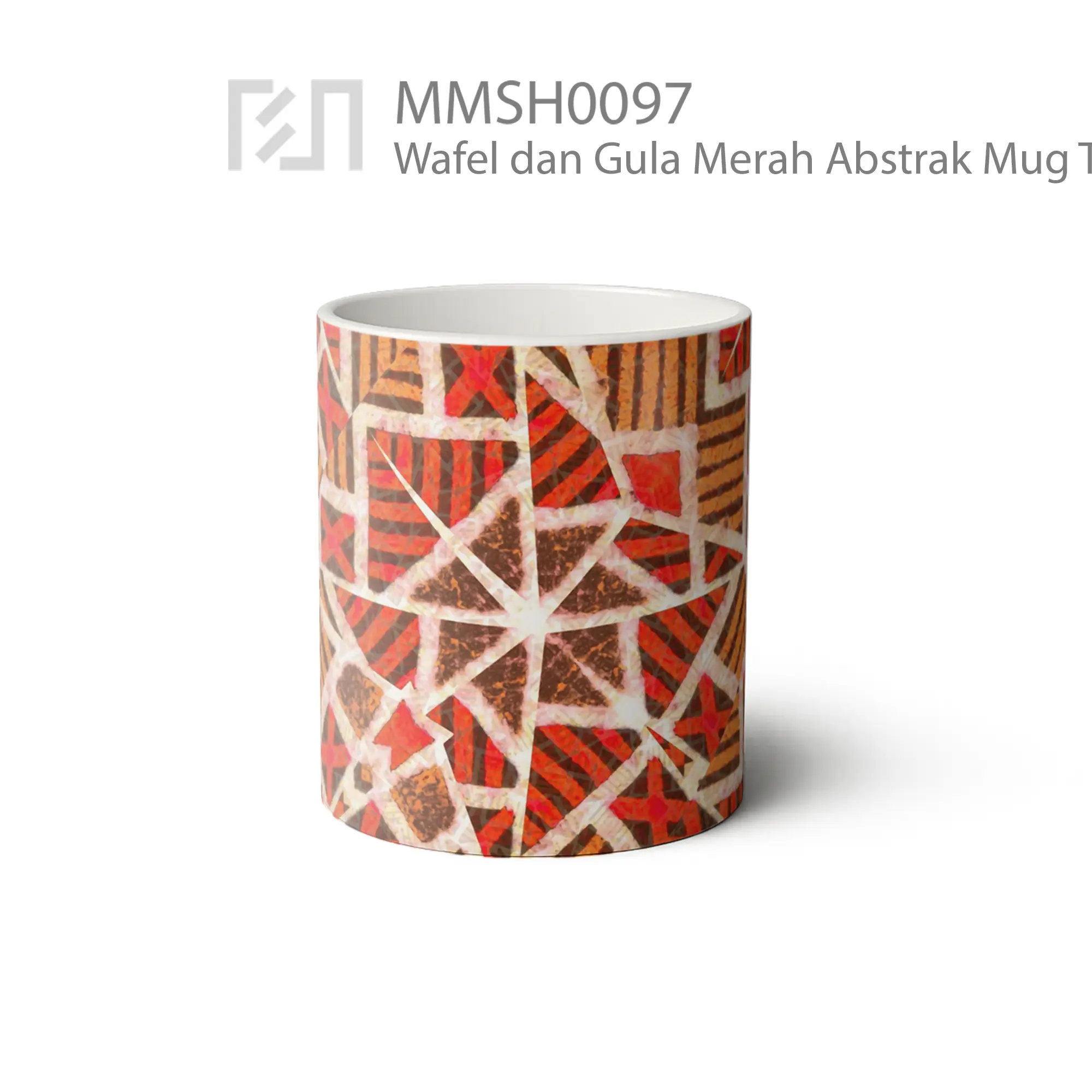 MMSH0097 Wafel dan Gula Merah Abstrak Mug - Tampak Tengah